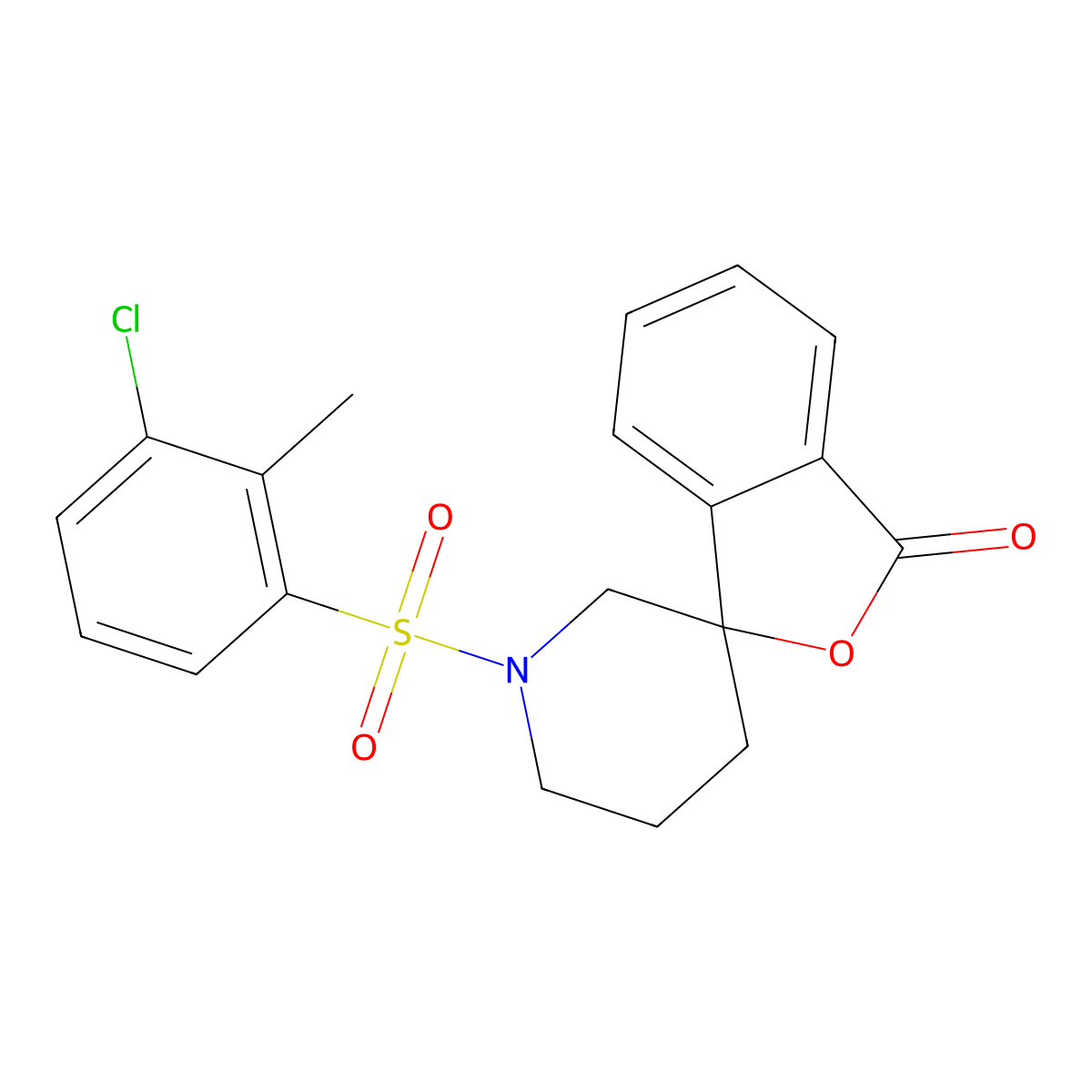 1'-(3-chloro-2-methylbenzenesulfonyl)-3H-spiro[2-benzofuran-1,3'-piperidine]-3-one molecular structure, CAS 1796971-05-5