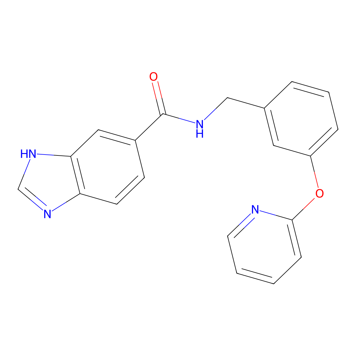 N-(3-(pyridin-2-yloxy)benzyl)-1H-benzo[d]imidazole-5-carboxamide molecular structure, CAS 1796971-09-9