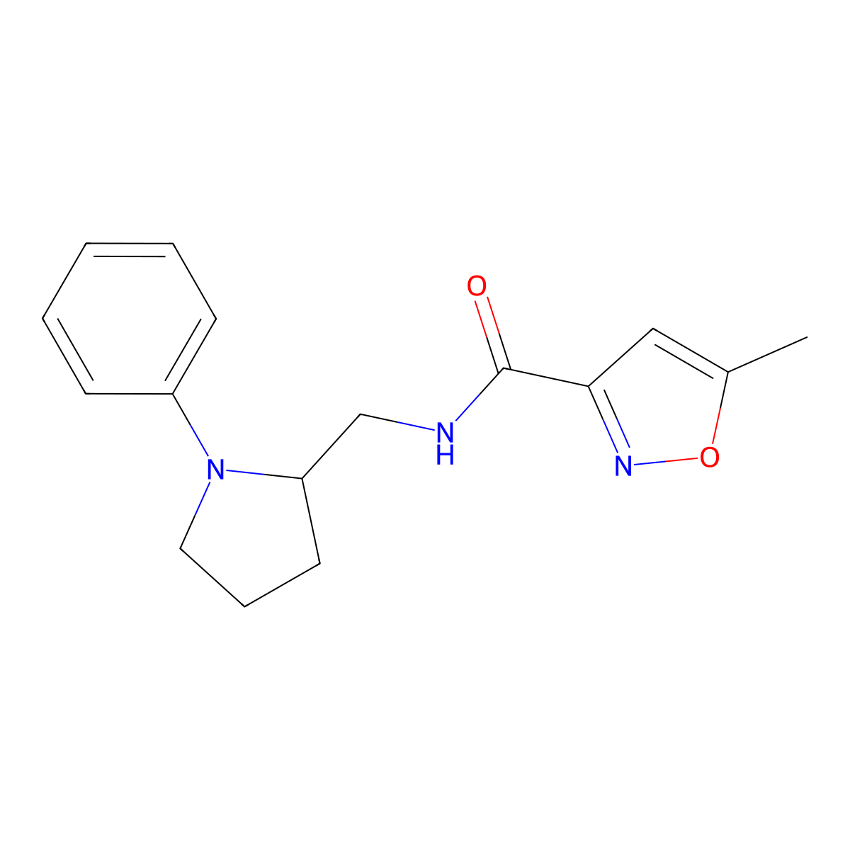 5-methyl-N-((1-phenylpyrrolidin-2-yl)methyl)isoxazole-3-carboxamide molecular structure, CAS 1796971-14-6