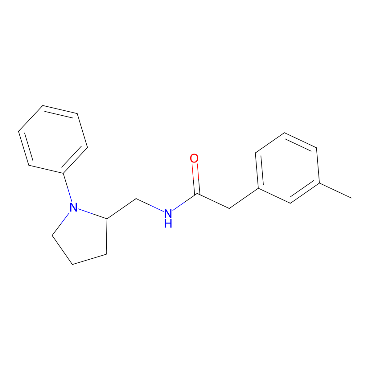 N-((1-phenylpyrrolidin-2-yl)methyl)-2-(m-tolyl)acetamide molecular structure, CAS 1796971-15-7