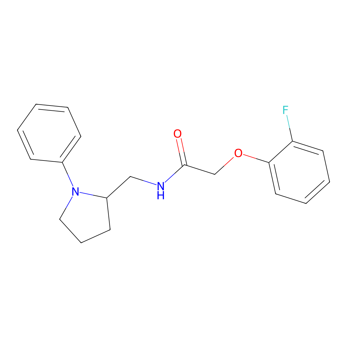 2-(2-fluorophenoxy)-N-((1-phenylpyrrolidin-2-yl)methyl)acetamide molecular structure, CAS 1796971-17-9