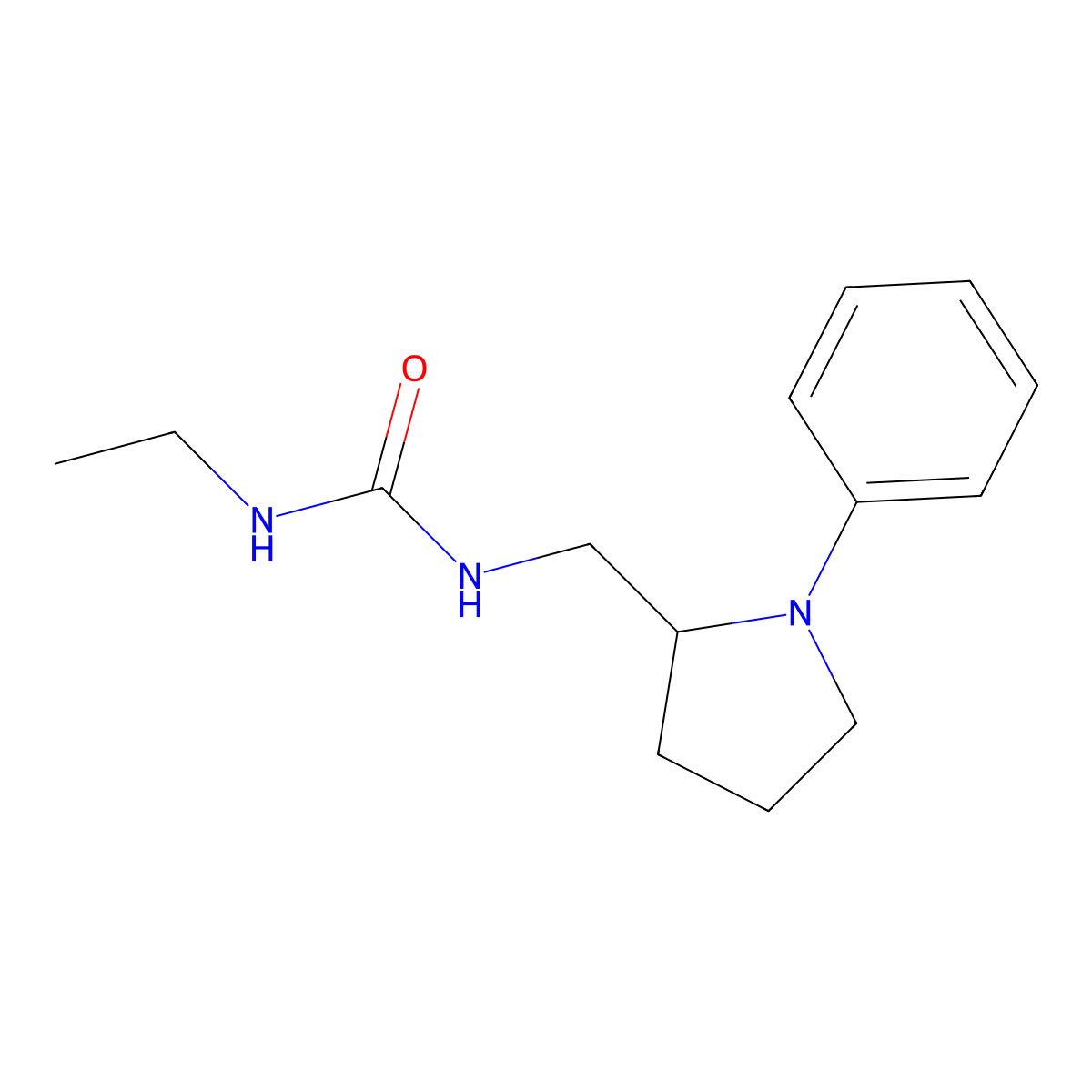 1-Ethyl-3-((1-phenylpyrrolidin-2-yl)methyl)urea molecular structure, CAS 1796971-21-5