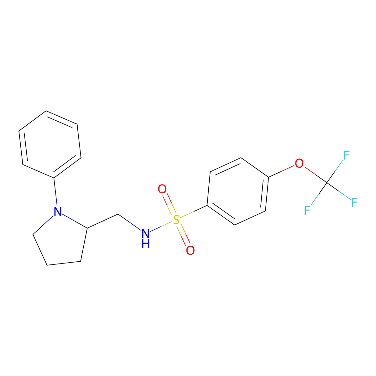 N-((1-phenylpyrrolidin-2-yl)methyl)-4-(trifluoromethoxy)benzenesulfonamide molecular structure, CAS 1796971-25-9