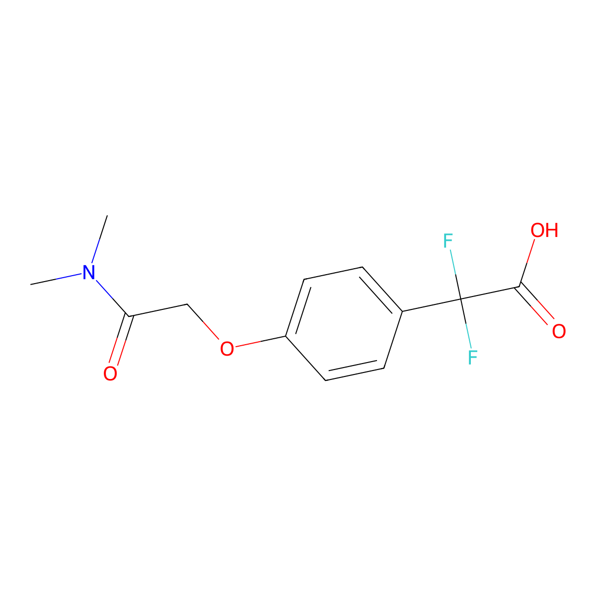 2-{4-[(Dimethylcarbamoyl)methoxy]phenyl}-2,2-difluoroacetic acid molecular structure, CAS 1796973-49-3