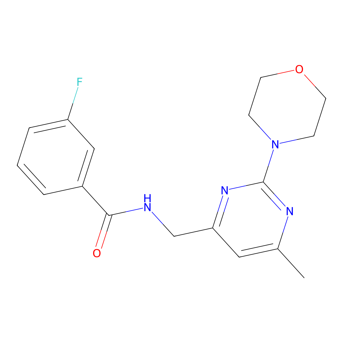 3-fluoro-N-((6-methyl-2-morpholinopyrimidin-4-yl)methyl)benzamide molecular structure, CAS 1796987-27-3