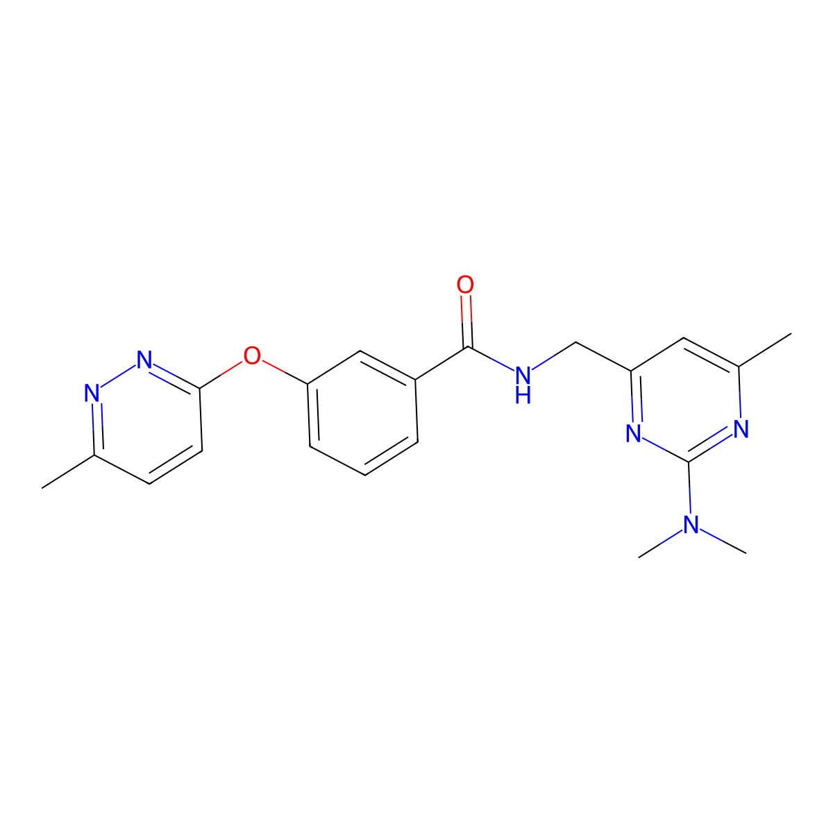 N-{[2-(dimethylamino)-6-methylpyrimidin-4-yl]methyl}-3-[(6-methylpyridazin-3-yl)oxy]benzamide molecular structure, CAS 1796987-44-4