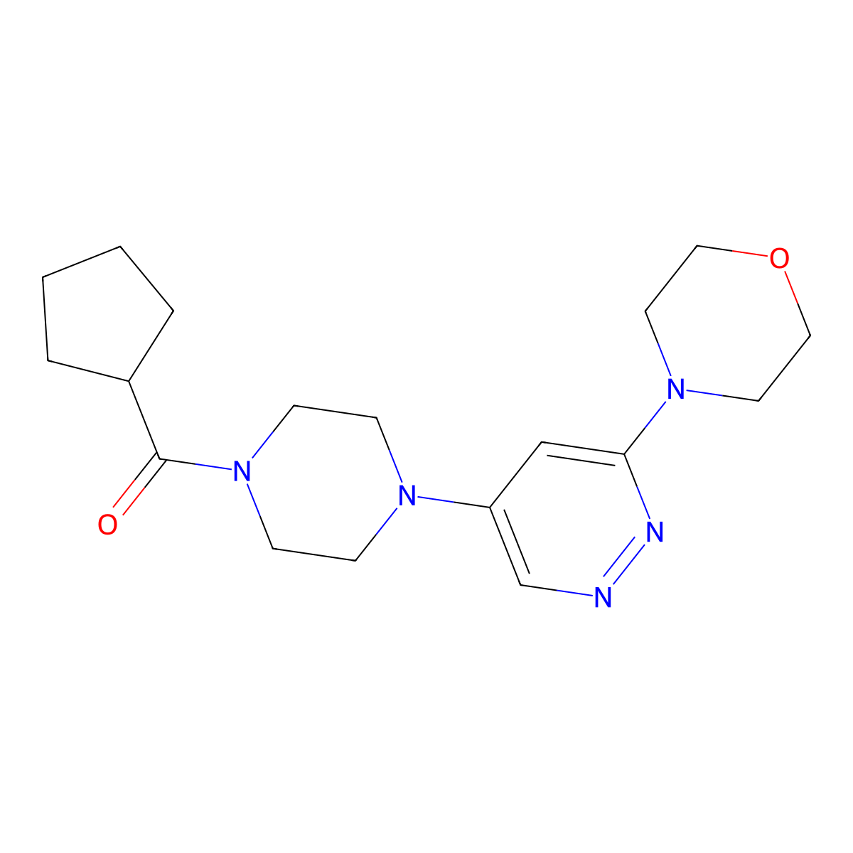Cyclopentyl(4-(6-morpholinopyridazin-4-yl)piperazin-1-yl)methanone molecular structure, CAS 1796987-61-5