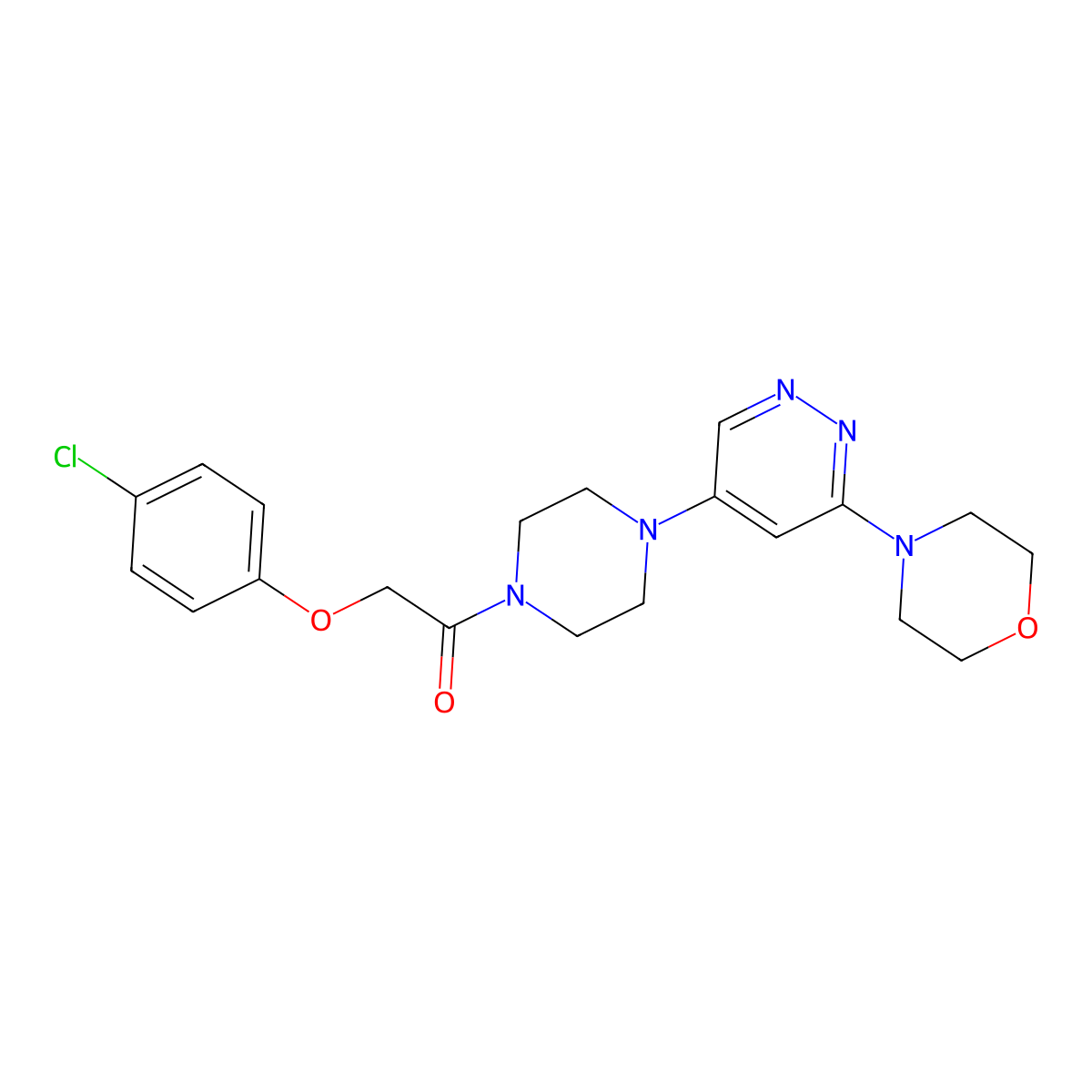 2-(4-Chlorophenoxy)-1-(4-(6-morpholinopyridazin-4-yl)piperazin-1-yl)ethanone molecular structure, CAS 1796987-78-4