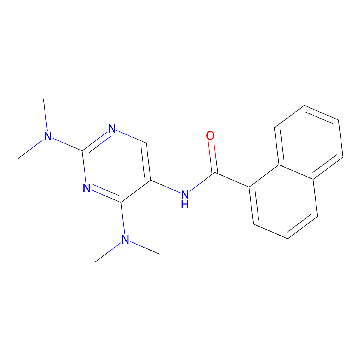 N-(2,4-bis(dimethylamino)pyrimidin-5-yl)-1-naphthamide molecular structure, CAS 1796988-34-5