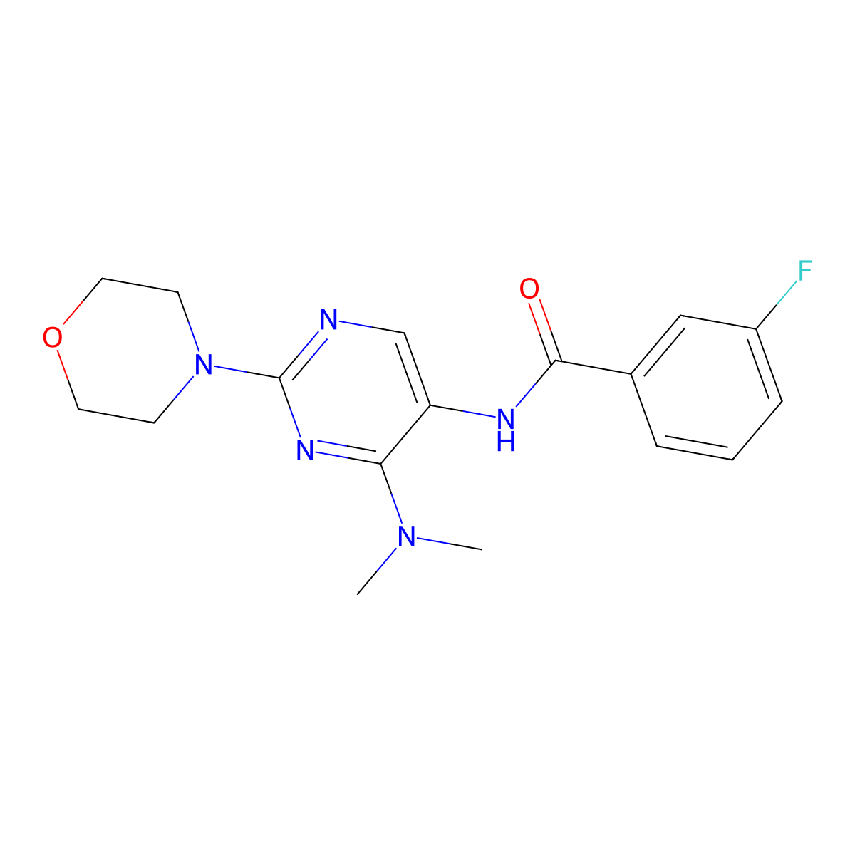 N-(4-(dimethylamino)-2-morpholinopyrimidin-5-yl)-3-fluorobenzamide molecular structure, CAS 1796988-59-4