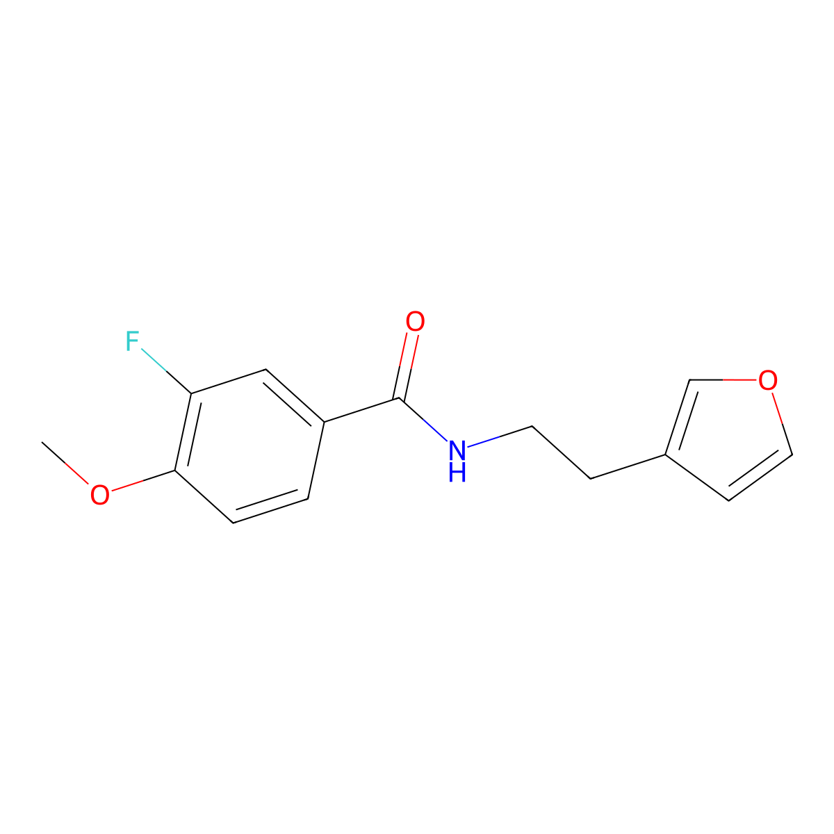 3-Fluoro-N-[2-(furan-3-YL)ethyl]-4-methoxybenzamide molecular structure, CAS 1796991-56-4