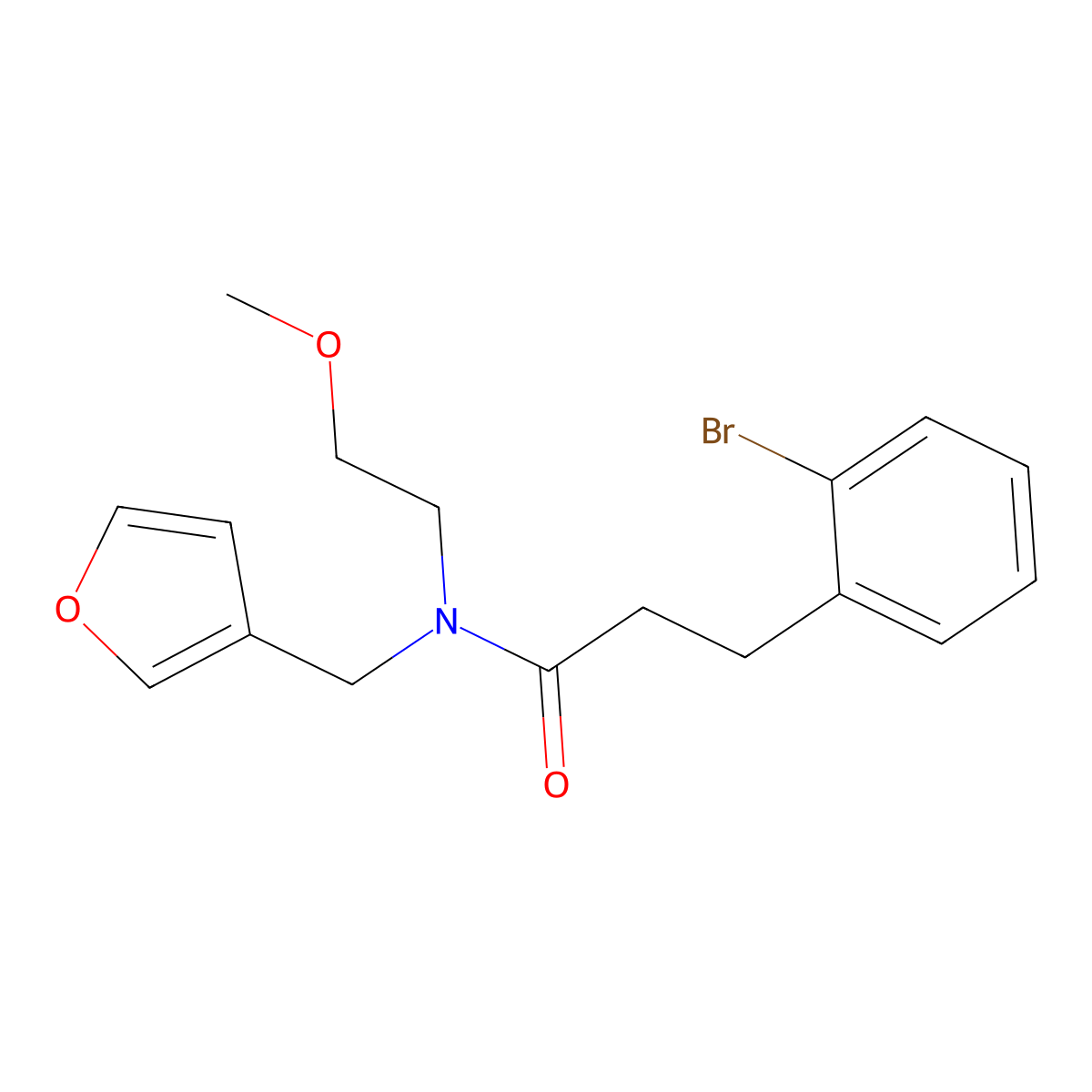 3-(2-bromophenyl)-N-(furan-3-ylmethyl)-N-(2-methoxyethyl)propanamide molecular structure, CAS 1796991-65-5