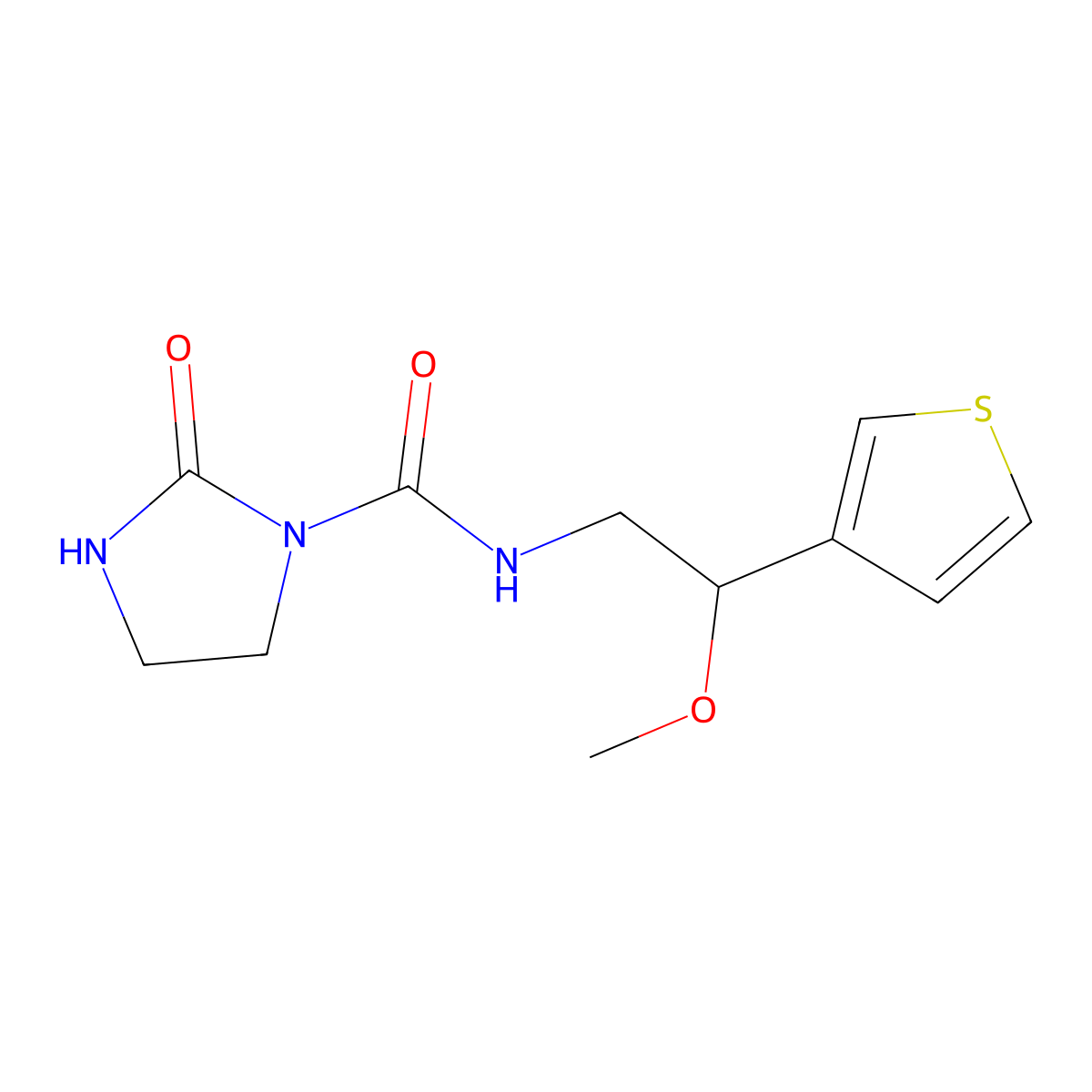N-[2-methoxy-2-(thiophen-3-yl)ethyl]-2-oxoimidazolidine-1-carboxamide molecular structure, CAS 1796991-75-7