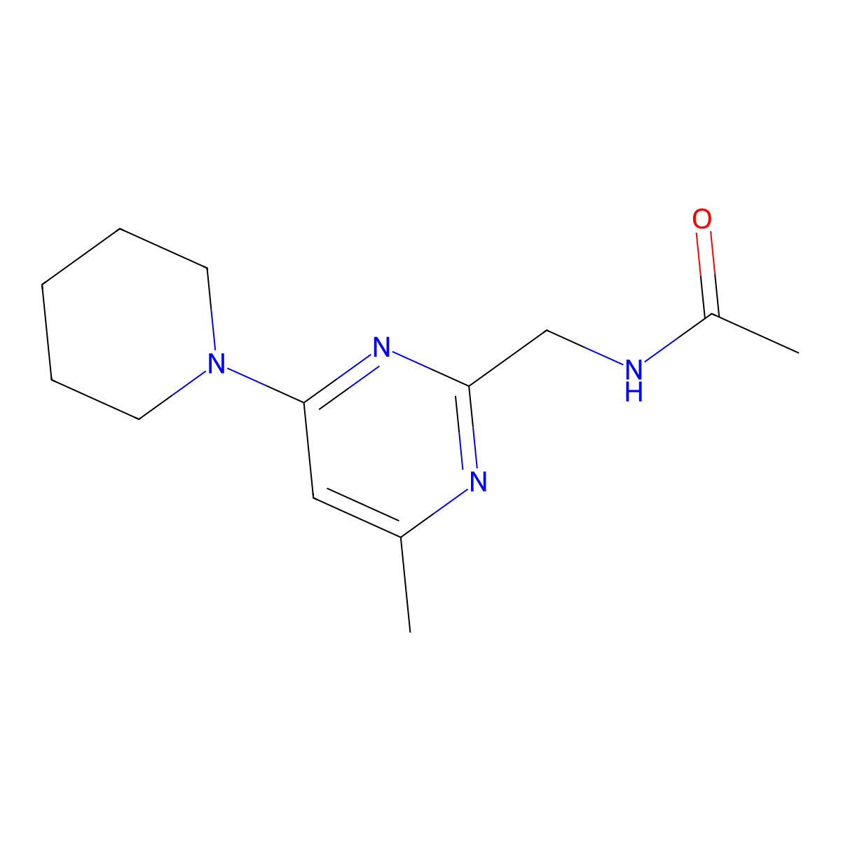 N-{[4-Methyl-6-(piperidin-1-YL)pyrimidin-2-YL]methyl}acetamide molecular structure, CAS 1796992-49-8