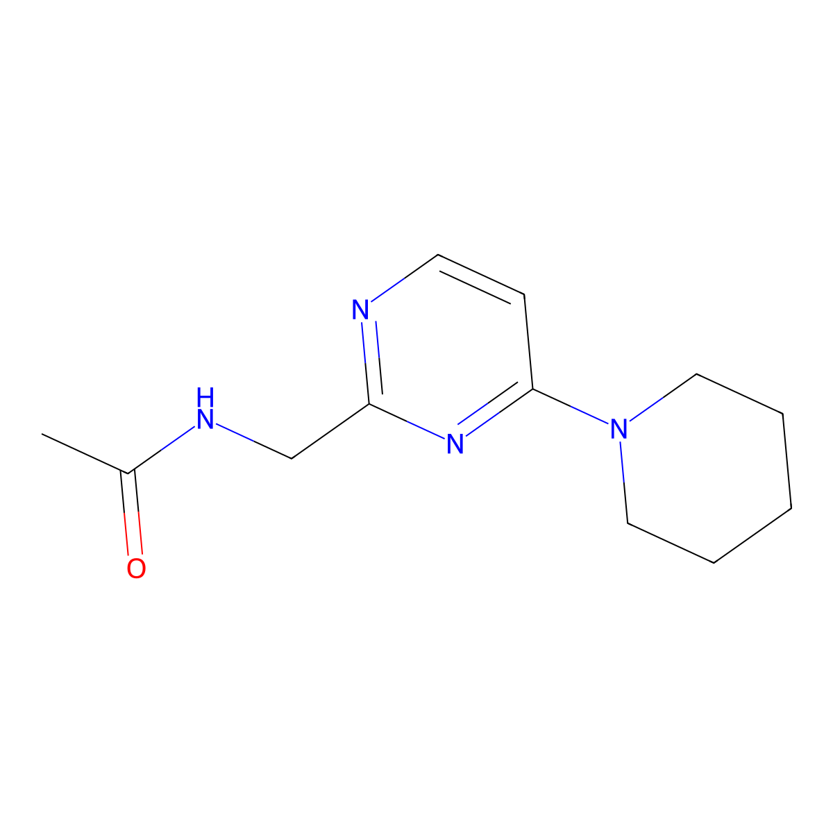 N-((4-(piperidin-1-yl)pyrimidin-2-yl)methyl)acetamide molecular structure, CAS 1796992-70-5