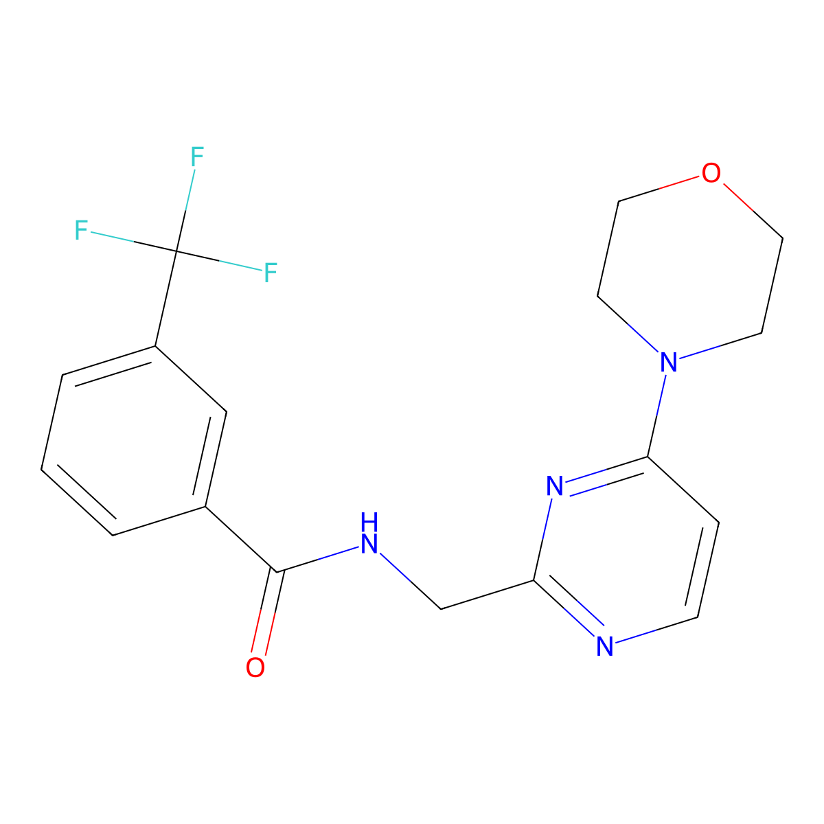 N-((4-morpholinopyrimidin-2-yl)methyl)-3-(trifluoromethyl)benzamide molecular structure, CAS 1796992-91-0