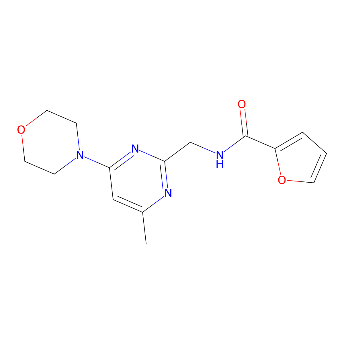 N-((4-methyl-6-morpholinopyrimidin-2-yl)methyl)furan-2-carboxamide molecular structure, CAS 1796993-21-9