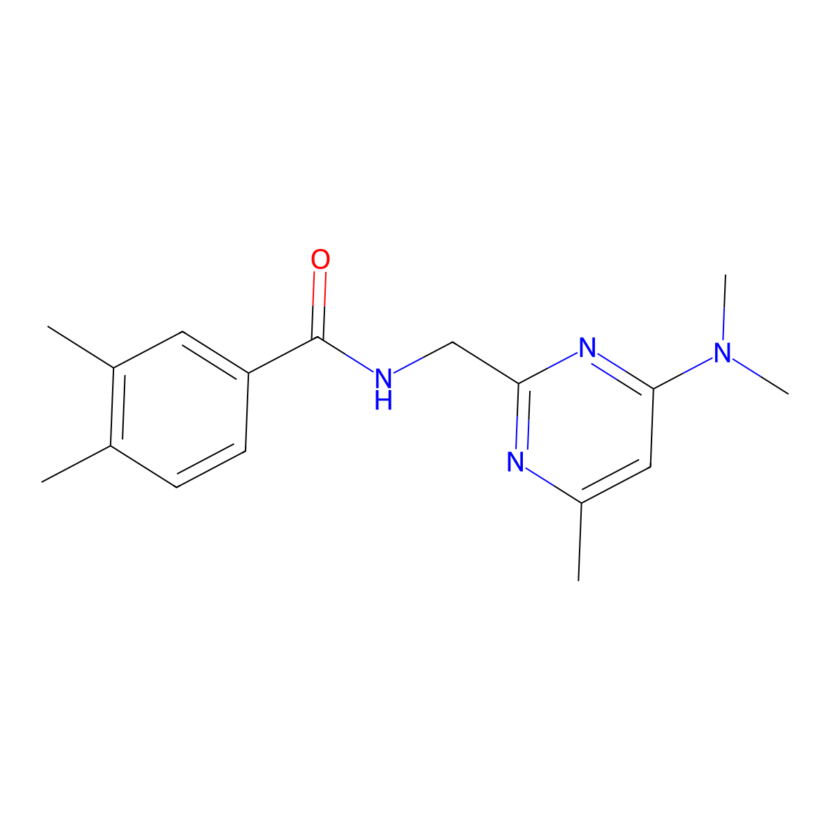 N-{[4-(dimethylamino)-6-methylpyrimidin-2-yl]methyl}-3,4-dimethylbenzamide molecular structure, CAS 1796993-44-6