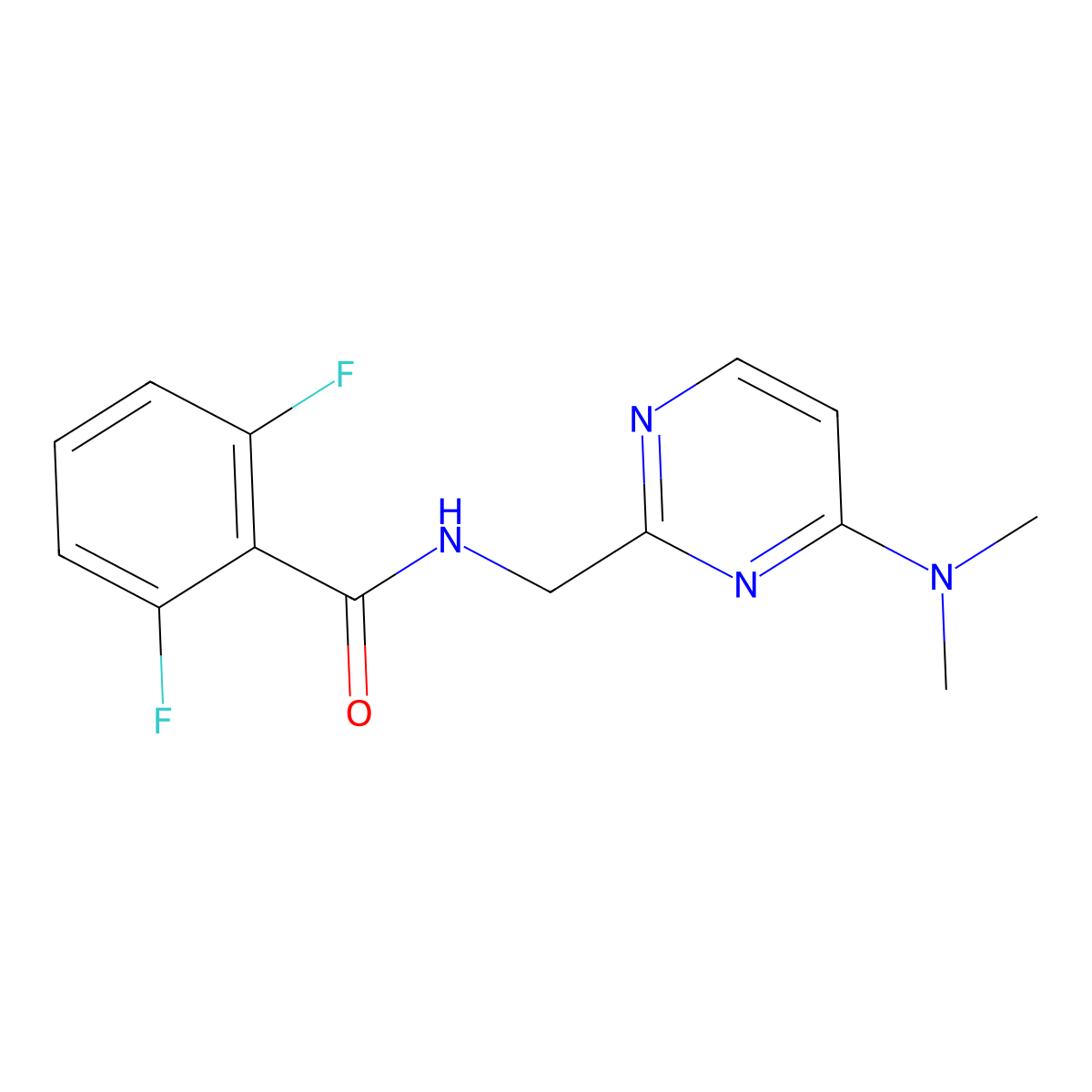 N-((4-(dimethylamino)pyrimidin-2-yl)methyl)-2,6-difluorobenzamide molecular structure, CAS 1796993-71-9