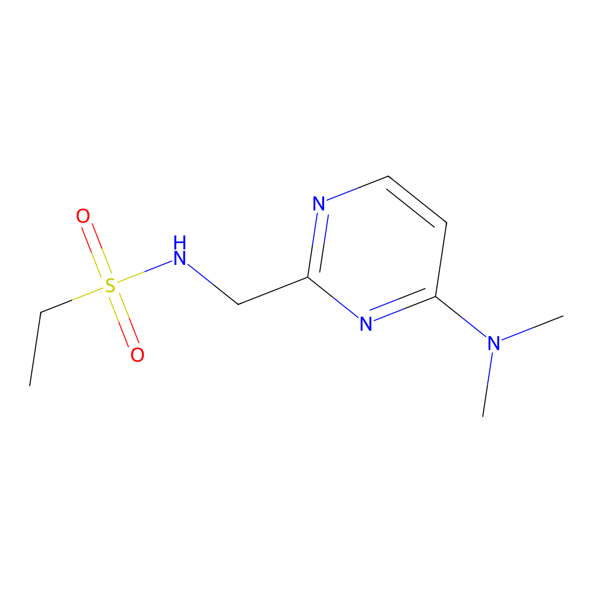 N-((4-(dimethylamino)pyrimidin-2-yl)methyl)ethanesulfonamide molecular structure, CAS 1796993-86-6