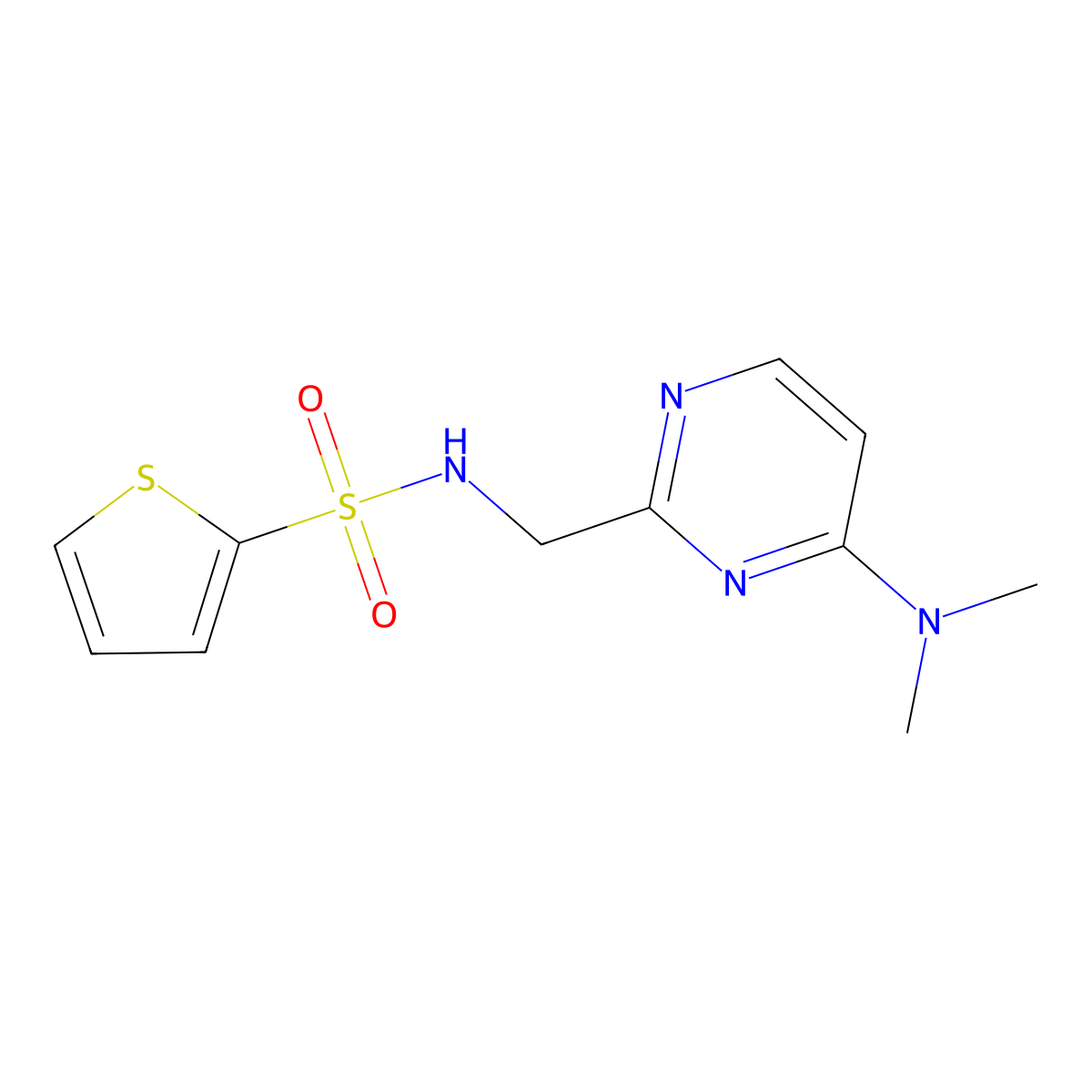 N-{[4-(dimethylamino)pyrimidin-2-yl]methyl}thiophene-2-sulfonamide molecular structure, CAS 1796993-92-4