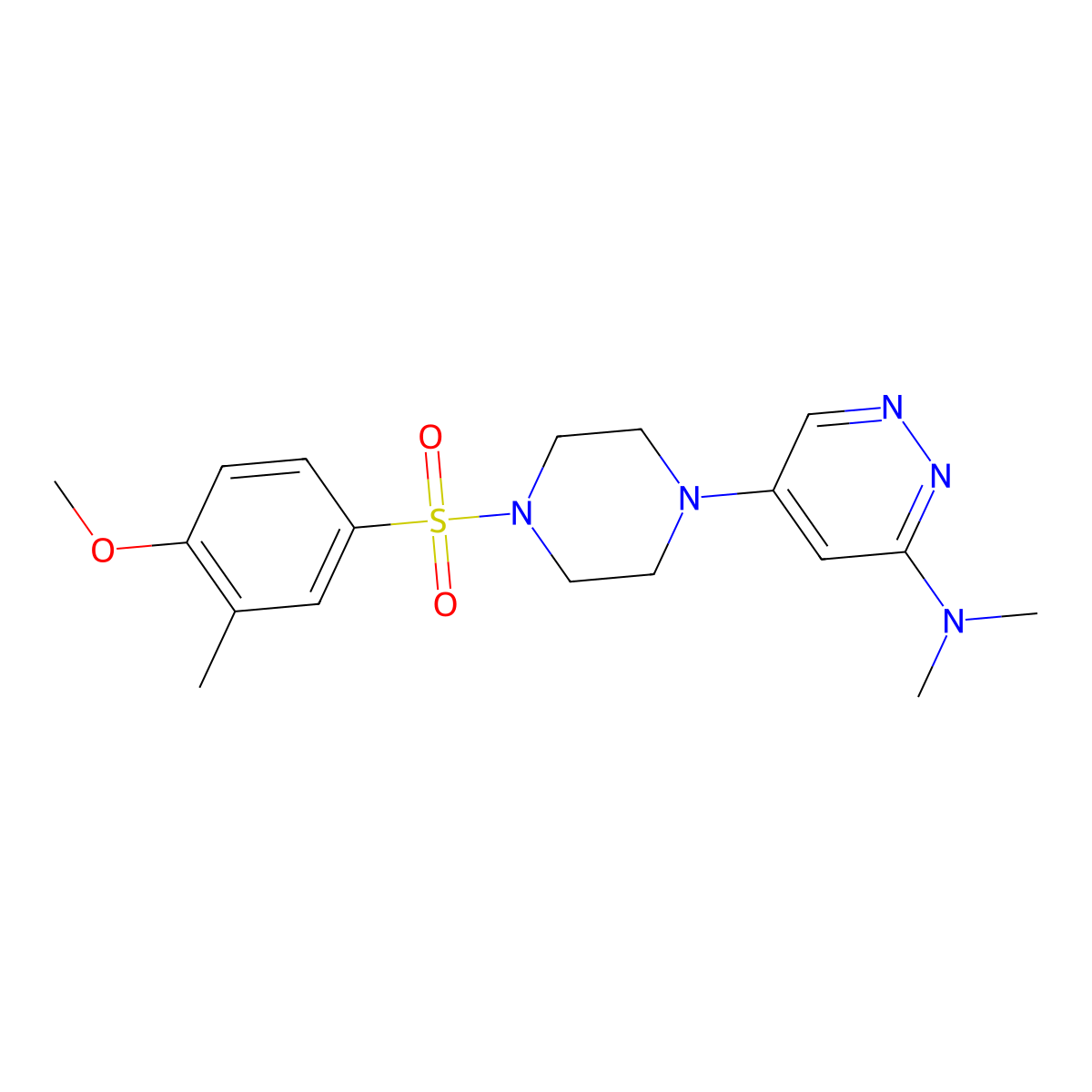 5-(4-((4-methoxy-3-methylphenyl)sulfonyl)piperazin-1-yl)-N,N-dimethylpyridazin-3-amine molecular structure, CAS 1796994-01-8