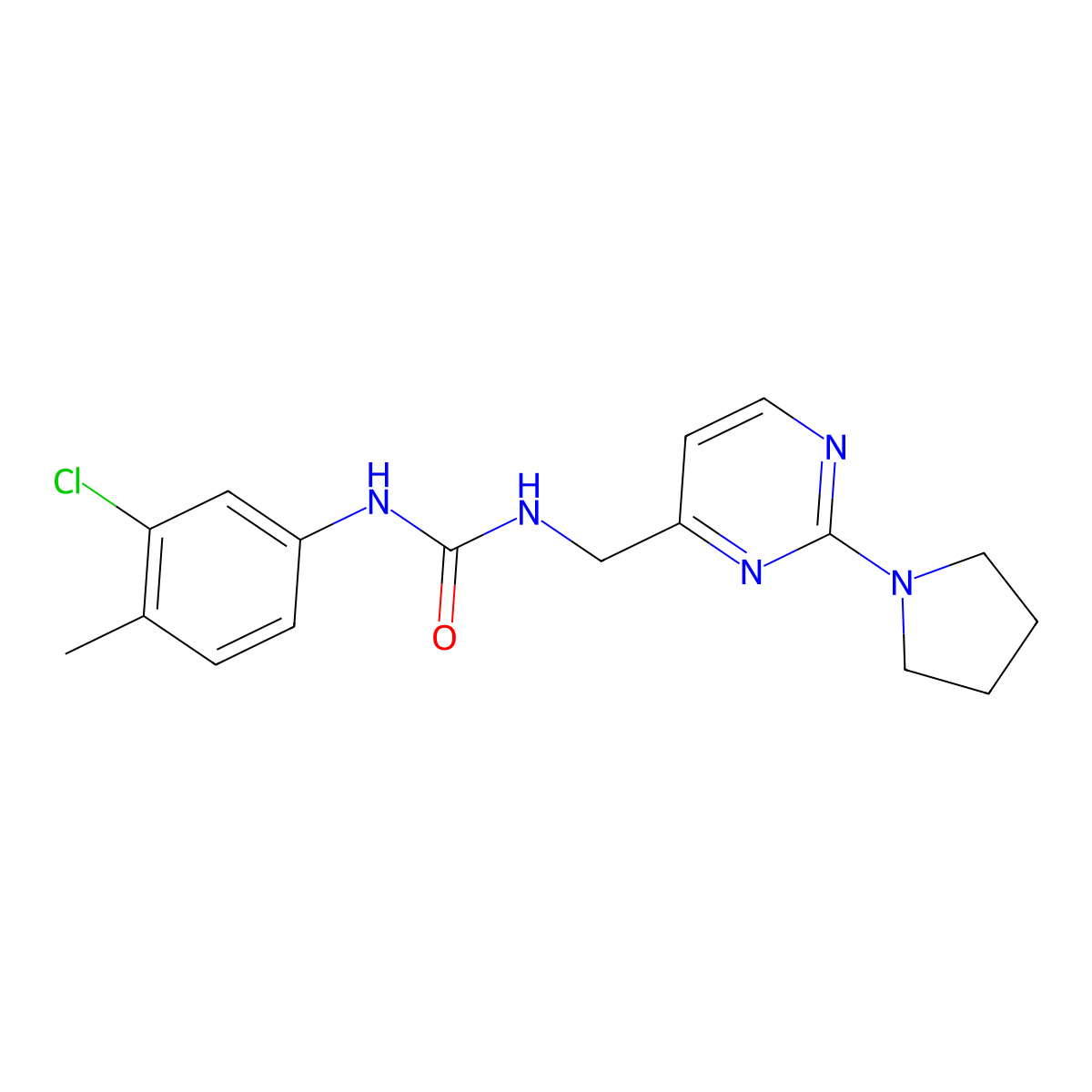 1-(3-Chloro-4-methylphenyl)-3-{[2-(pyrrolidin-1-yl)pyrimidin-4-yl]methyl}urea molecular structure, CAS 1796994-22-3