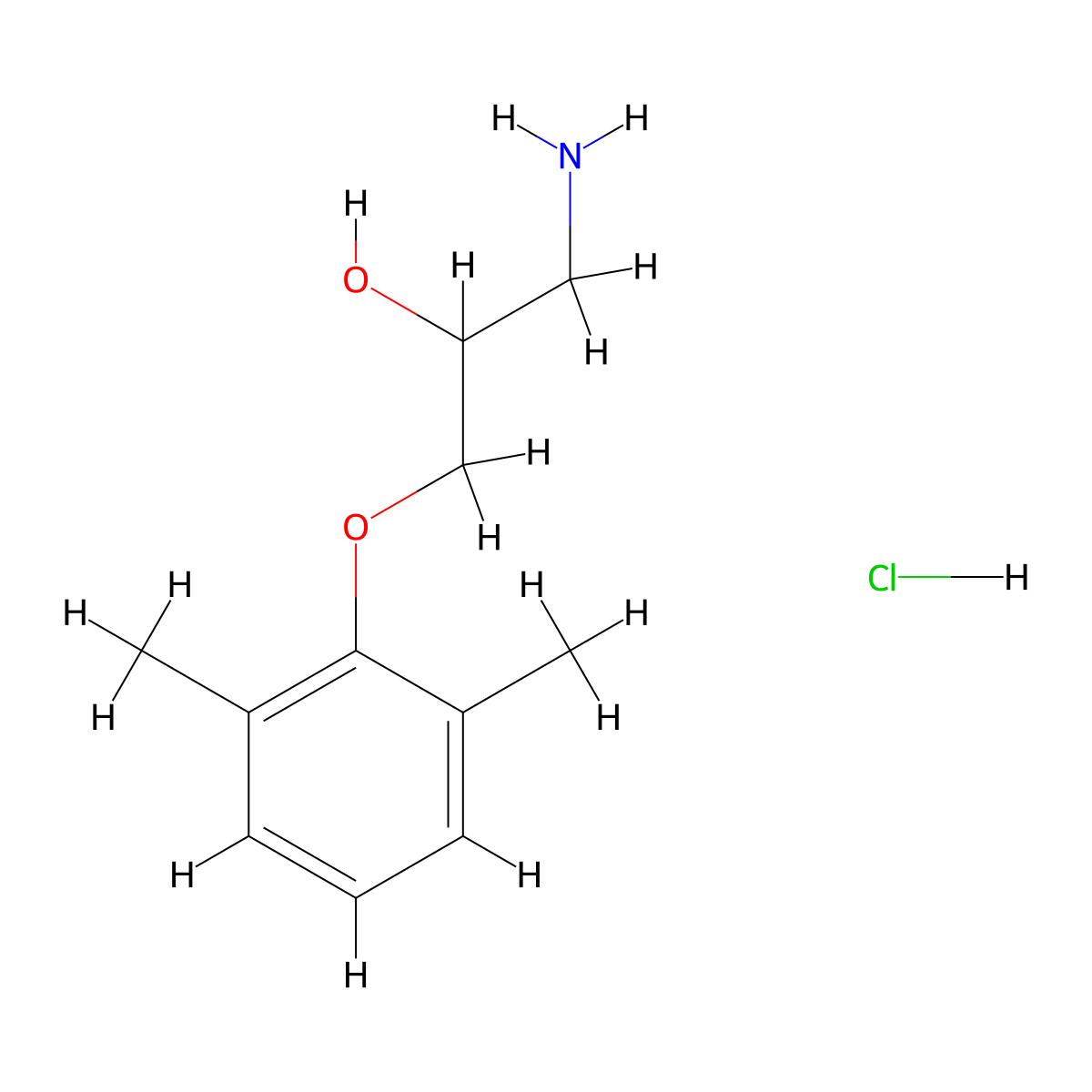 1-Amino-3-(2,6-dimethylphenoxy)propan-2-ol hydrochloride molecular structure, CAS 17970-63-7