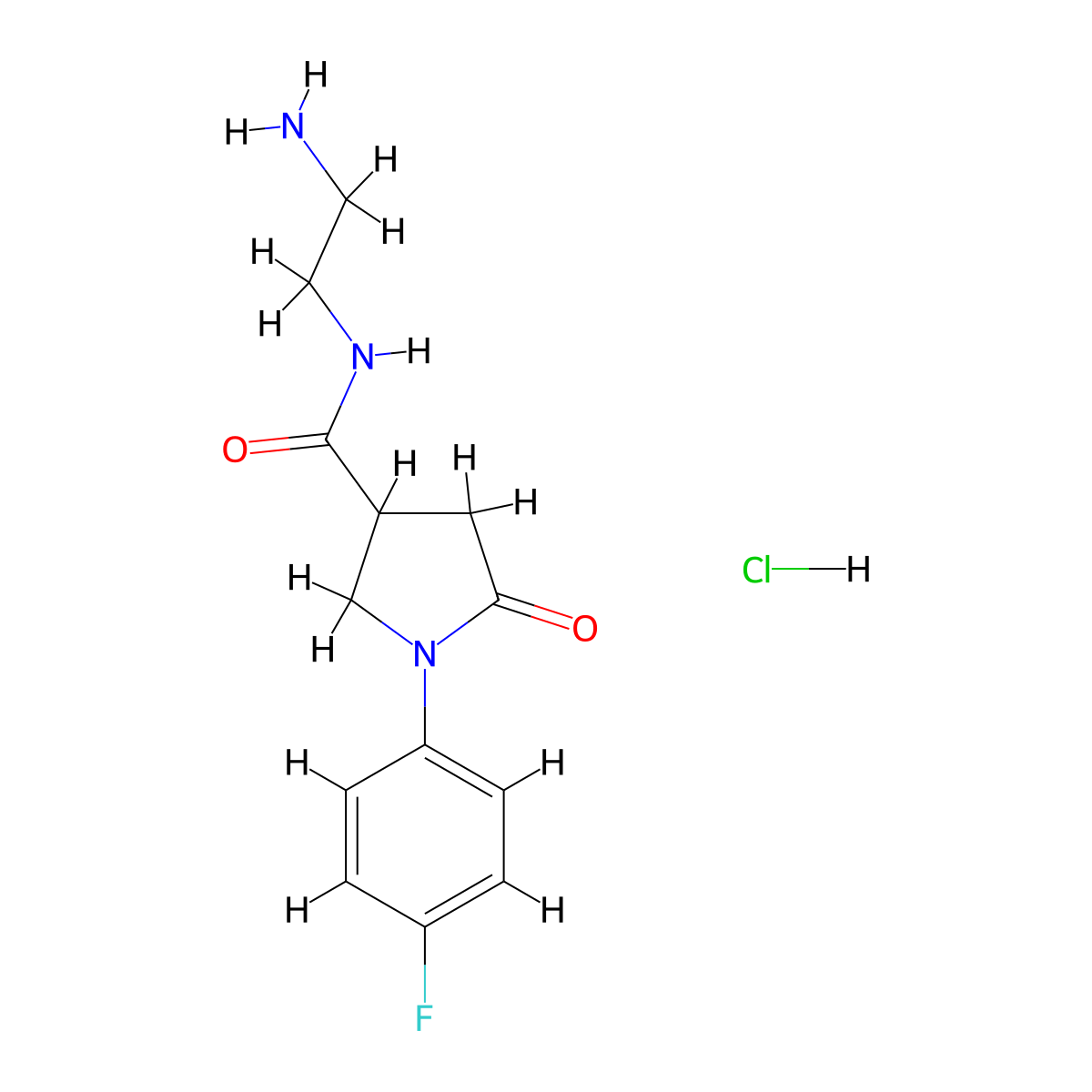 N-(2-Aminoethyl)-1-(4-fluorophenyl)-5-oxopyrrolidine-3-carboxamide;hydrochloride molecular structure, CAS 1797002-70-0