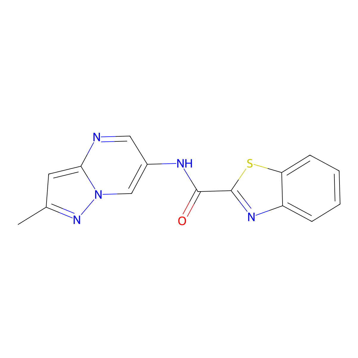 N-(2-methylpyrazolo[1,5-a]pyrimidin-6-yl)benzo[d]thiazole-2-carboxamide molecular structure, CAS 1797014-84-6