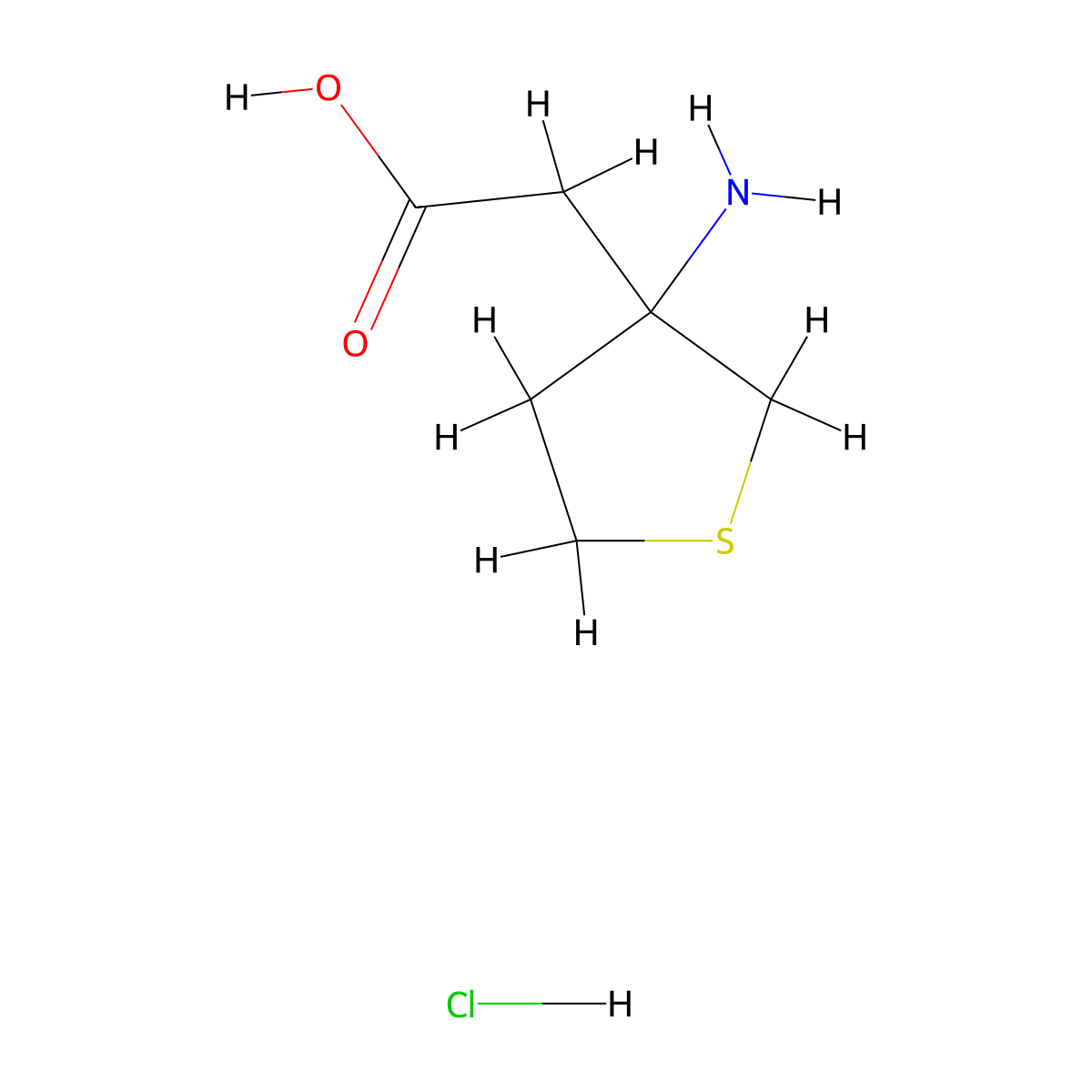 2-(3-Aminothiolan-3-yl)acetic acid hydrochloride molecular structure, CAS 1797015-33-8
