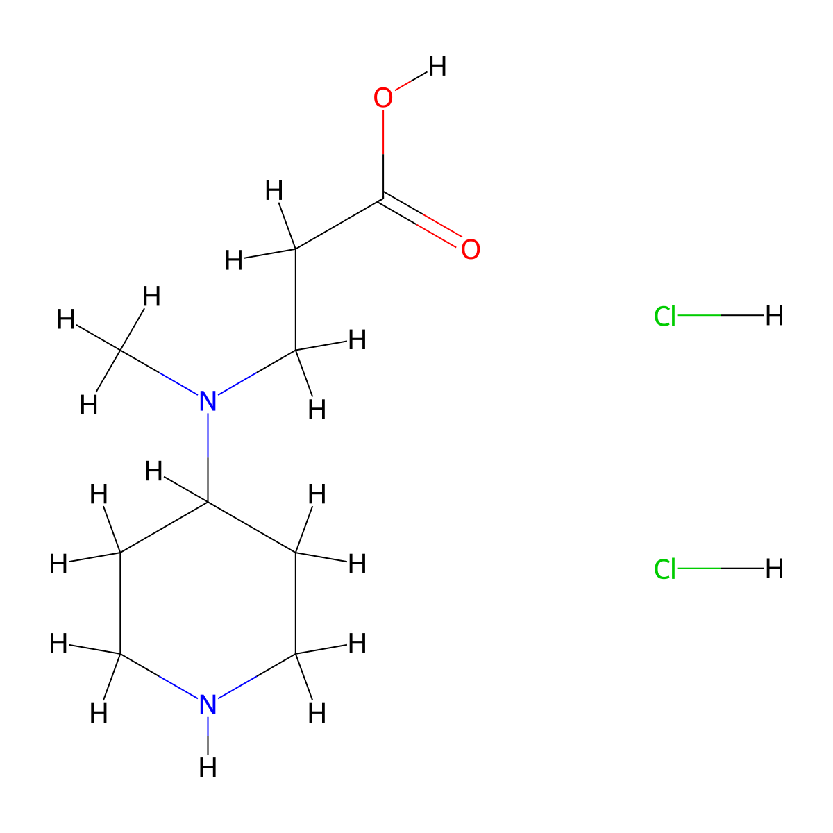 3-[Methyl(piperidin-4-yl)amino]propanoic acid dihydrochloride molecular structure, CAS 1797017-23-2