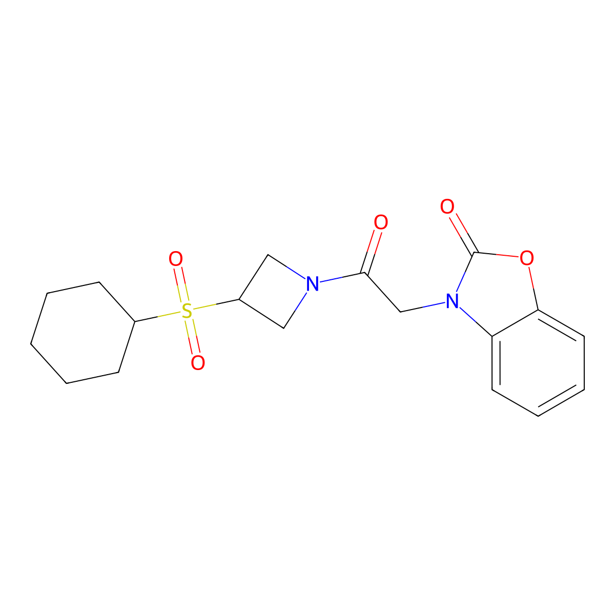 3-(2-(3-(cyclohexylsulfonyl)azetidin-1-yl)-2-oxoethyl)benzo[d]oxazol-2(3H)-one molecular structure, CAS 1797017-53-8