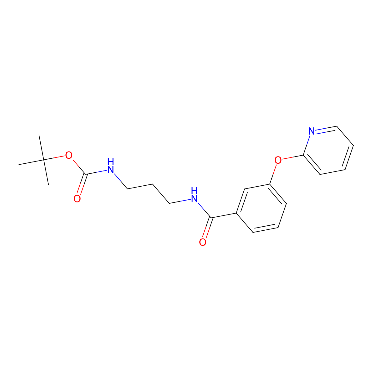 Tert-butyl (3-(3-(pyridin-2-yloxy)benzamido)propyl)carbamate molecular structure, CAS 1797017-74-3