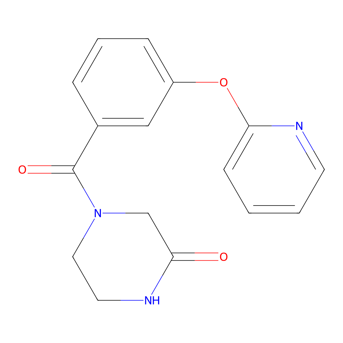 4-[3-(Pyridin-2-yloxy)benzoyl]piperazin-2-one molecular structure, CAS 1797017-80-1