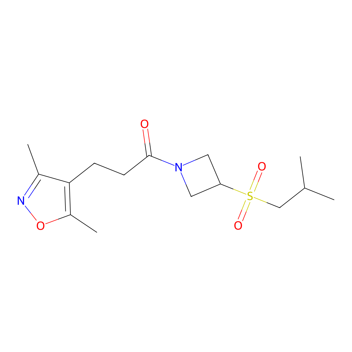 3-(3,5-Dimethylisoxazol-4-yl)-1-(3-(isobutylsulfonyl)azetidin-1-yl)propan-1-one molecular structure, CAS 1797018-10-0