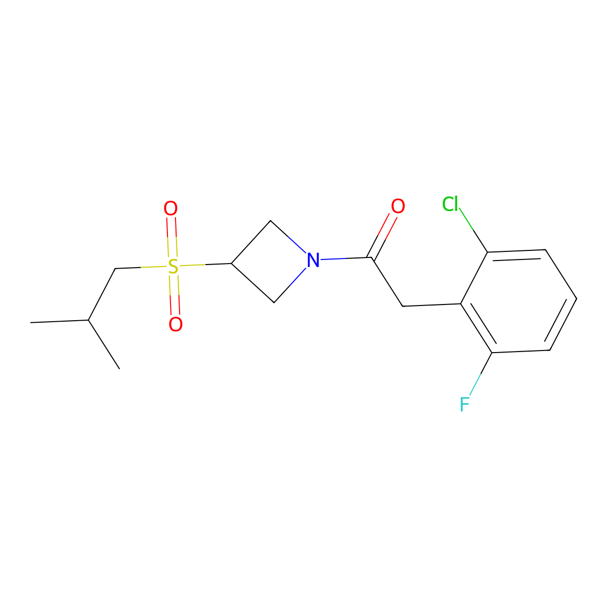 2-(2-Chloro-6-fluorophenyl)-1-(3-(isobutylsulfonyl)azetidin-1-yl)ethanone molecular structure, CAS 1797019-74-9