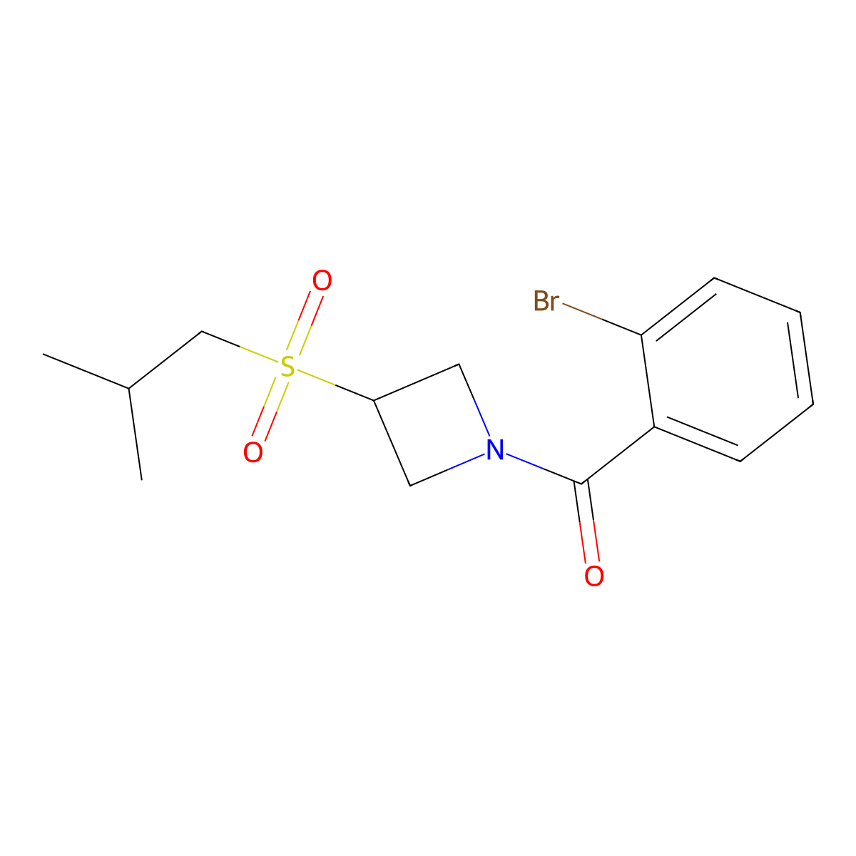 (2-Bromophenyl)(3-(isobutylsulfonyl)azetidin-1-yl)methanone molecular structure, CAS 1797019-83-0