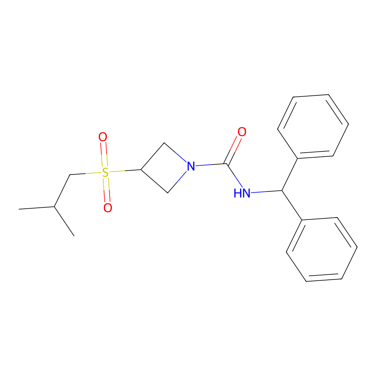 N-benzhydryl-3-(isobutylsulfonyl)azetidine-1-carboxamide molecular structure, CAS 1797019-97-6