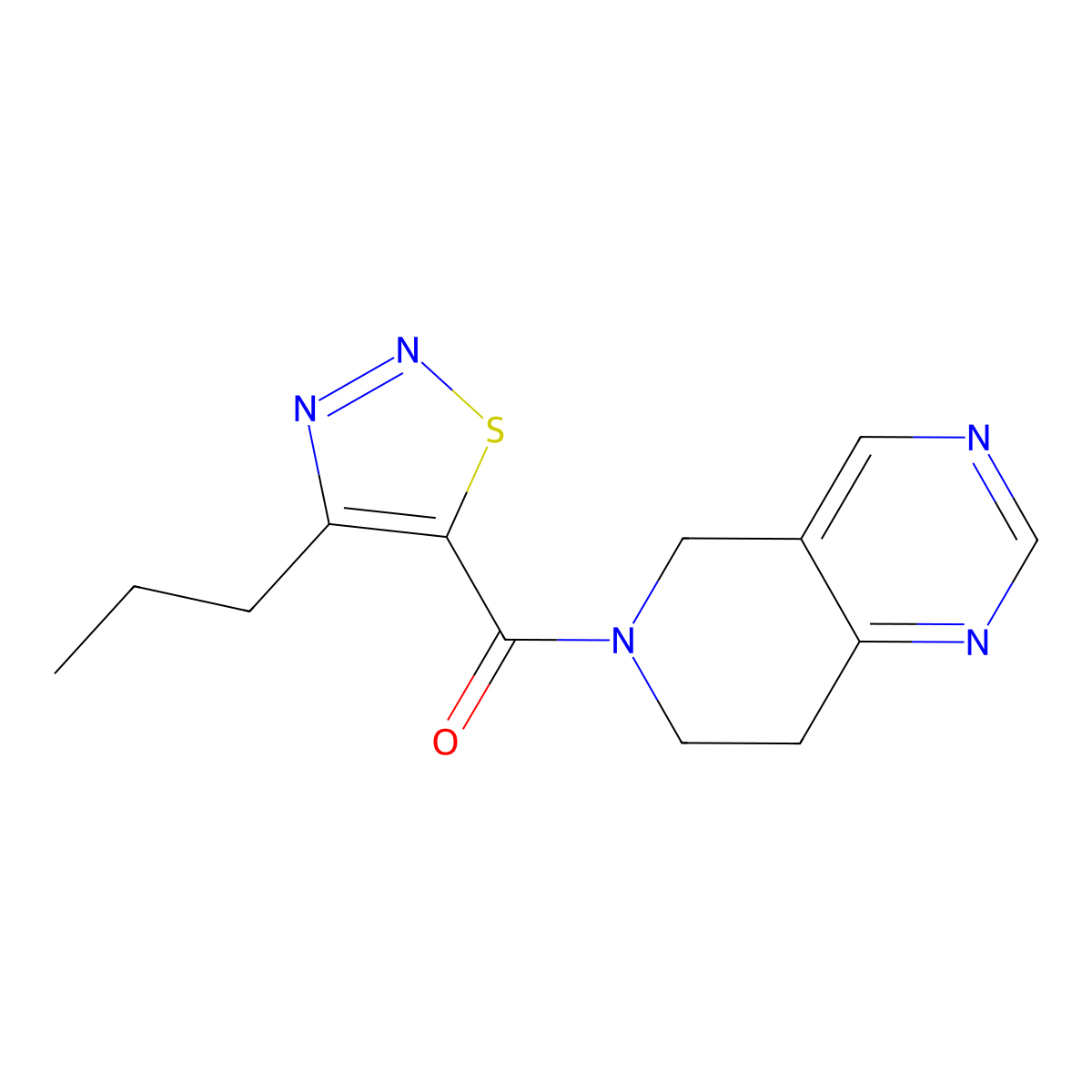 (7,8-dihydropyrido[4,3-d]pyrimidin-6(5H)-yl)(4-propyl-1,2,3-thiadiazol-5-yl)methanone molecular structure, CAS 1797020-12-2