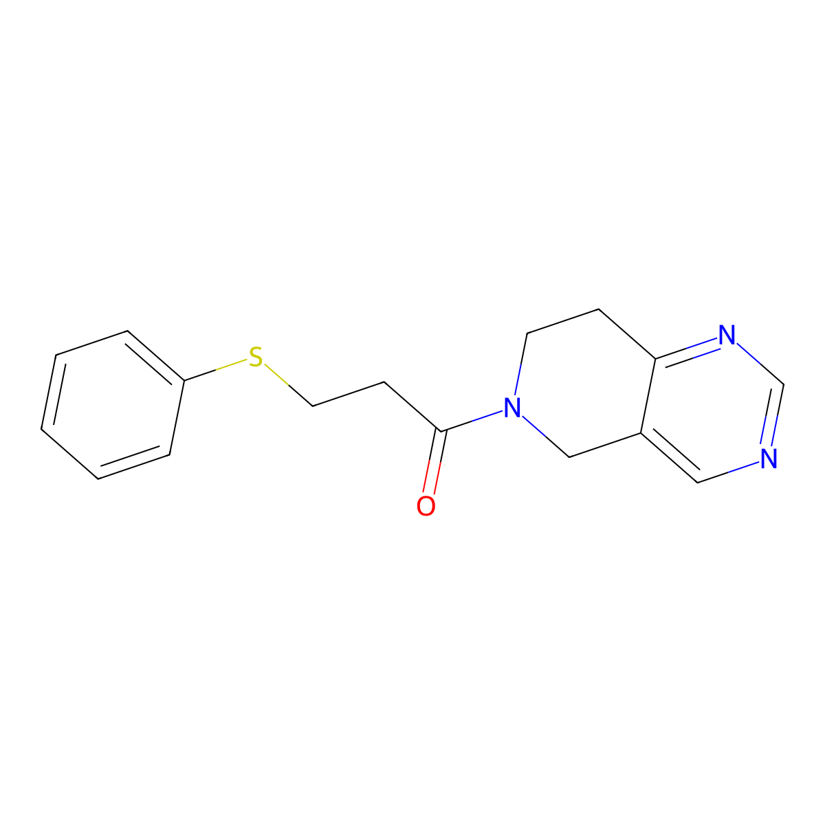 1-(7,8-dihydropyrido[4,3-d]pyrimidin-6(5H)-yl)-3-(phenylthio)propan-1-one molecular structure, CAS 1797020-32-6