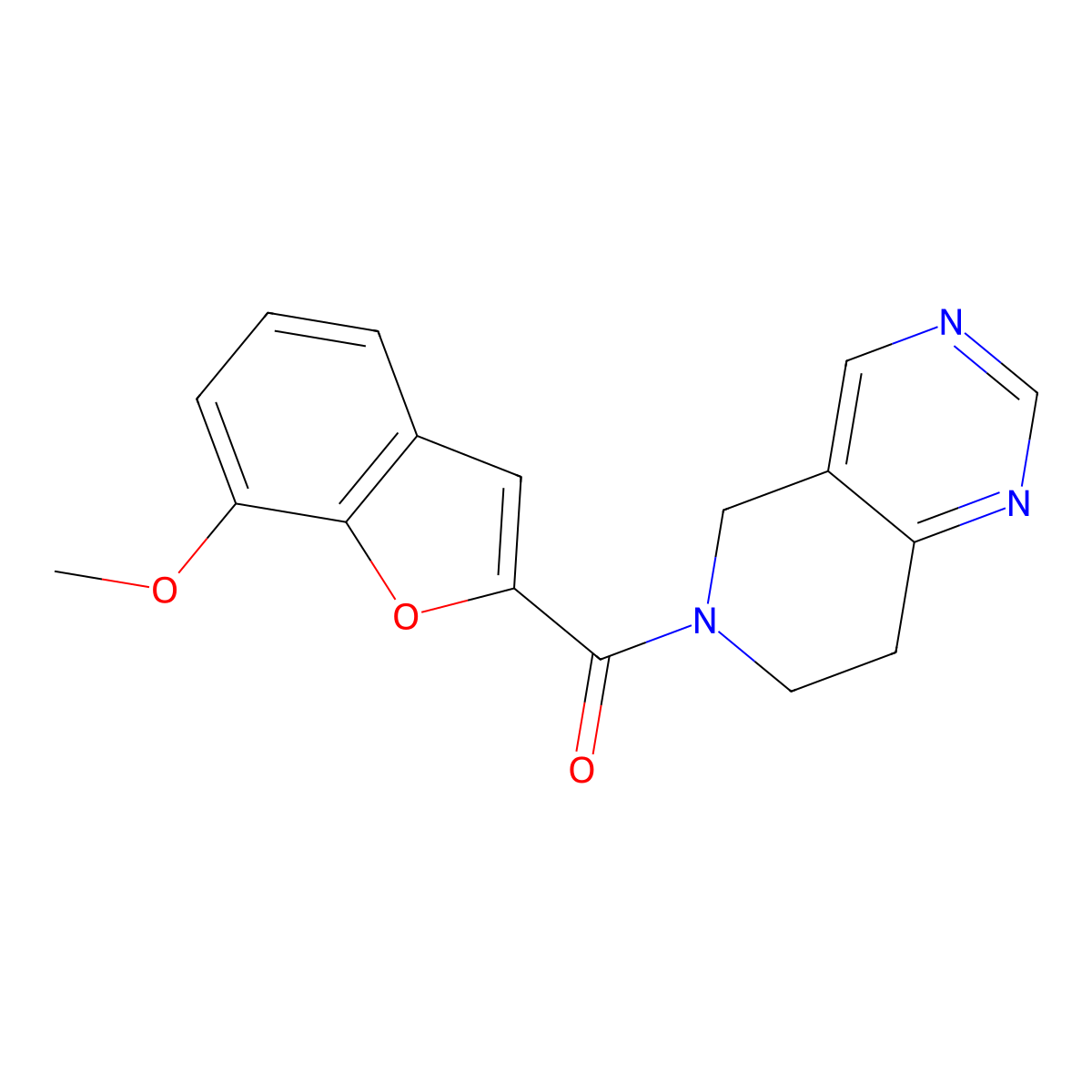 (7,8-dihydropyrido[4,3-d]pyrimidin-6(5H)-yl)(7-methoxybenzofuran-2-yl)methanone molecular structure, CAS 1797020-35-9