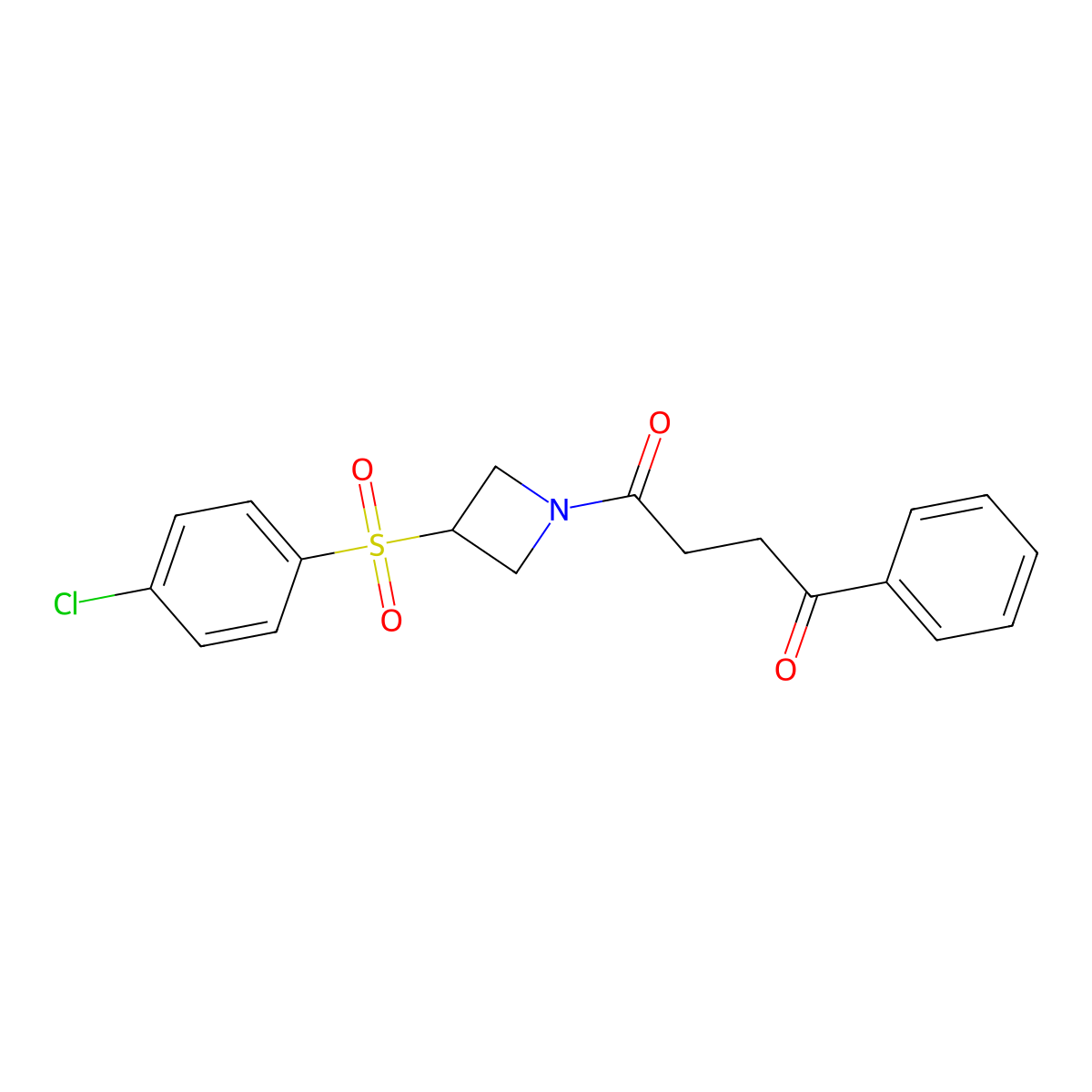 1-(3-((4-Chlorophenyl)sulfonyl)azetidin-1-yl)-4-phenylbutane-1,4-dione molecular structure, CAS 1797020-88-2