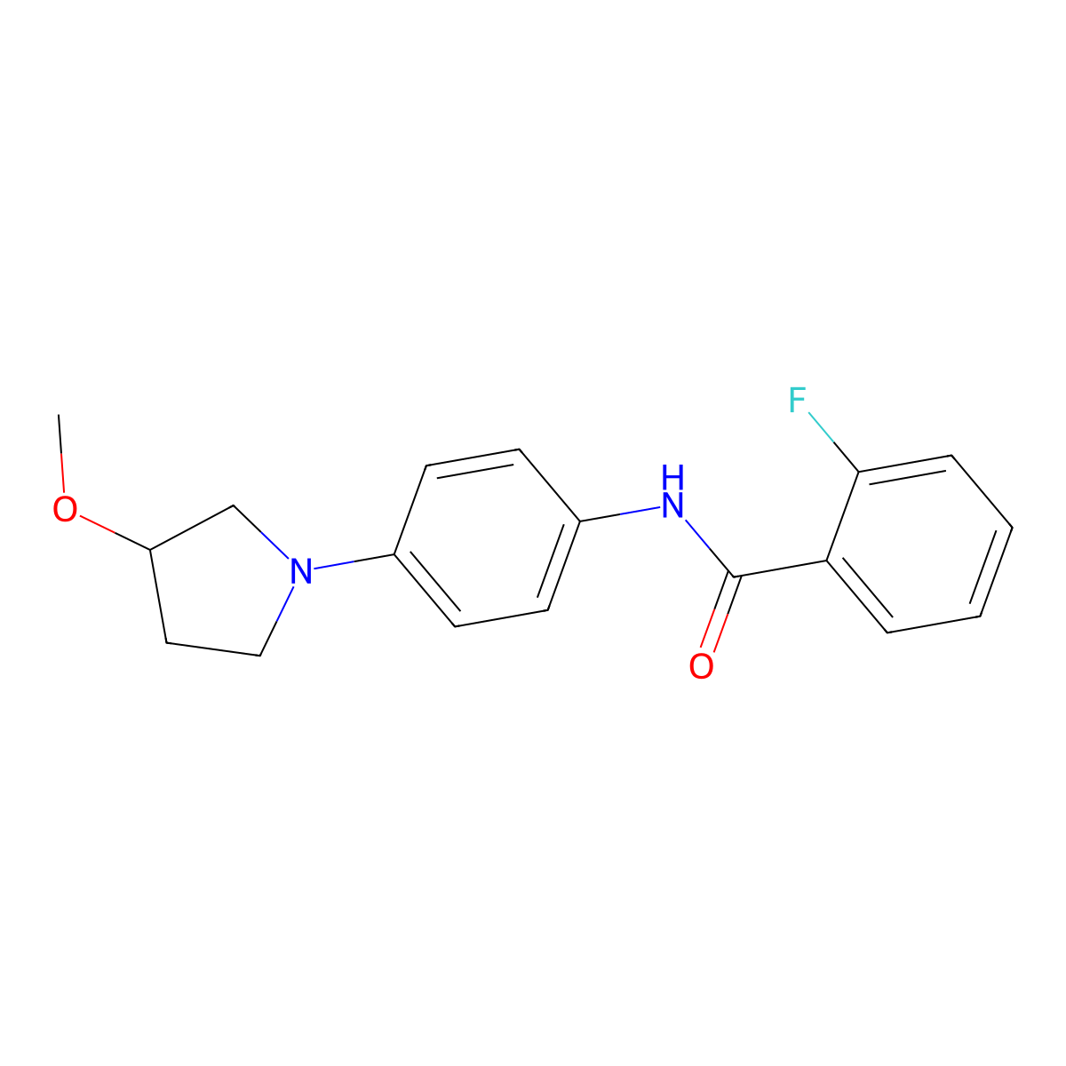 2-Fluoro-N-[4-(3-methoxypyrrolidin-1-YL)phenyl]benzamide molecular structure, CAS 1797021-42-1