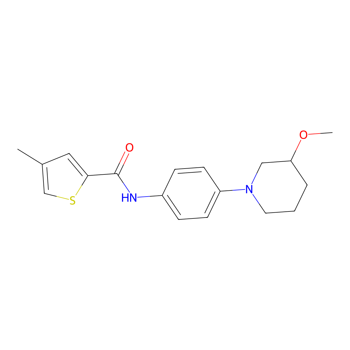 N-[4-(3-Methoxypiperidin-1-YL)phenyl]-4-methylthiophene-2-carboxamide molecular structure, CAS 1797021-76-1