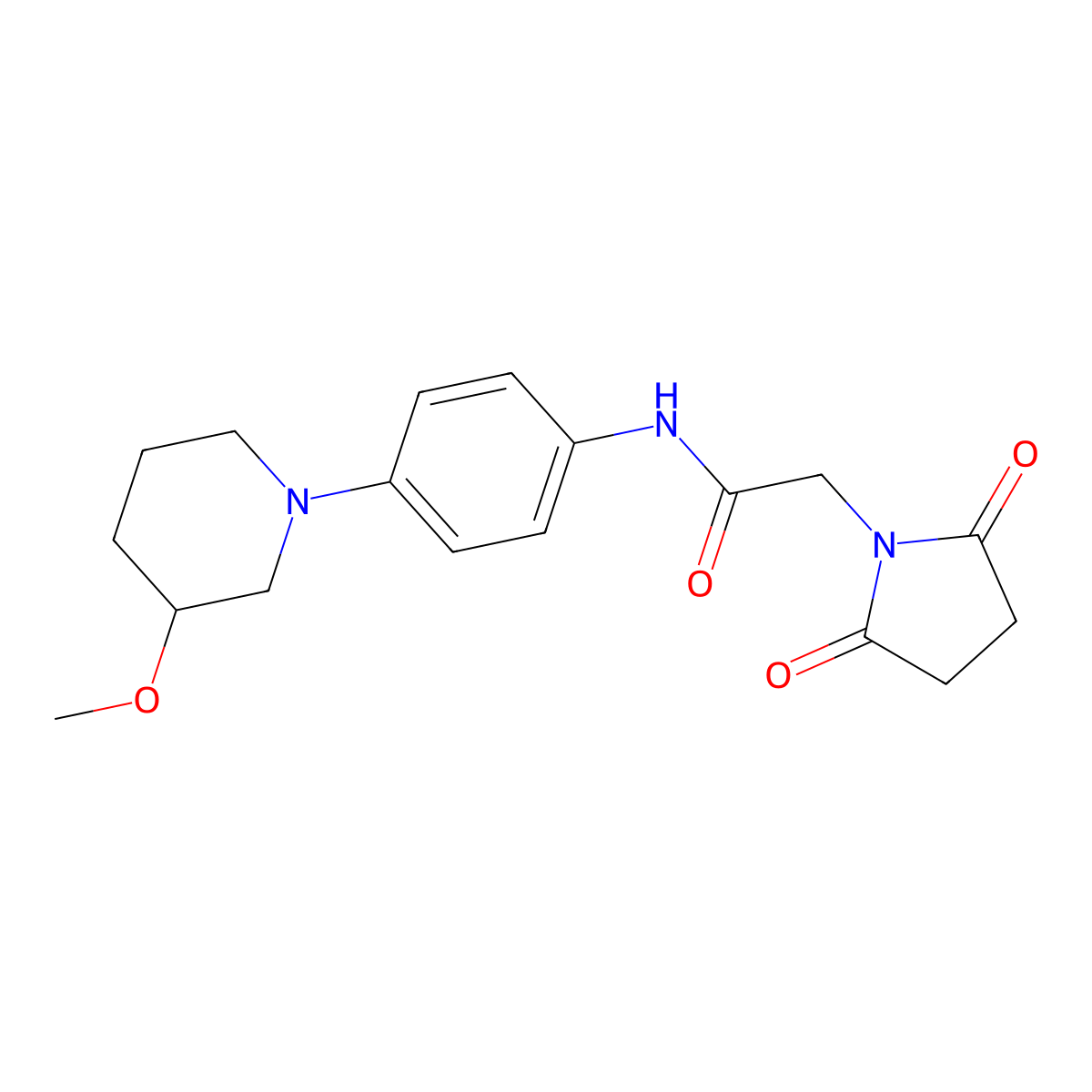 2-(2,5-Dioxopyrrolidin-1-YL)-N-[4-(3-methoxypiperidin-1-YL)phenyl]acetamide molecular structure, CAS 1797021-90-9