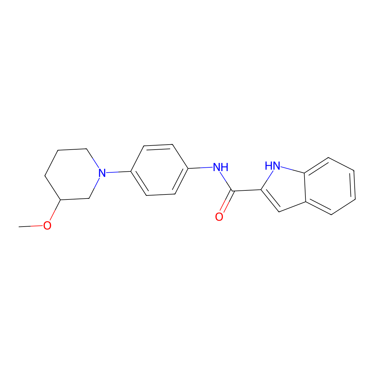 N-[4-(3-Methoxypiperidin-1-YL)phenyl]-1H-indole-2-carboxamide molecular structure, CAS 1797022-07-1