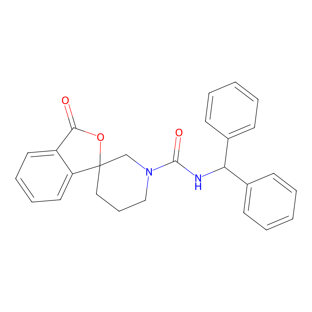 N-benzhydryl-3-oxo-3H-spiro[isobenzofuran-1,3'-piperidine]-1'-carboxamide molecular structure, CAS 1797023-01-8