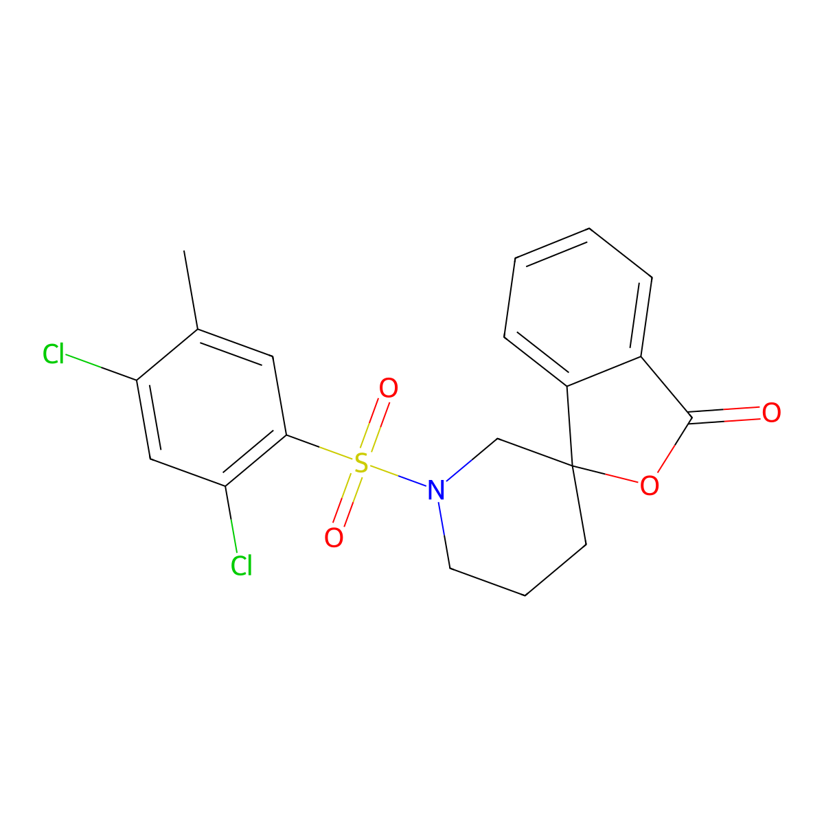1'-(2,4-dichloro-5-methylbenzenesulfonyl)-3H-spiro[2-benzofuran-1,3'-piperidine]-3-one molecular structure, CAS 1797023-11-0