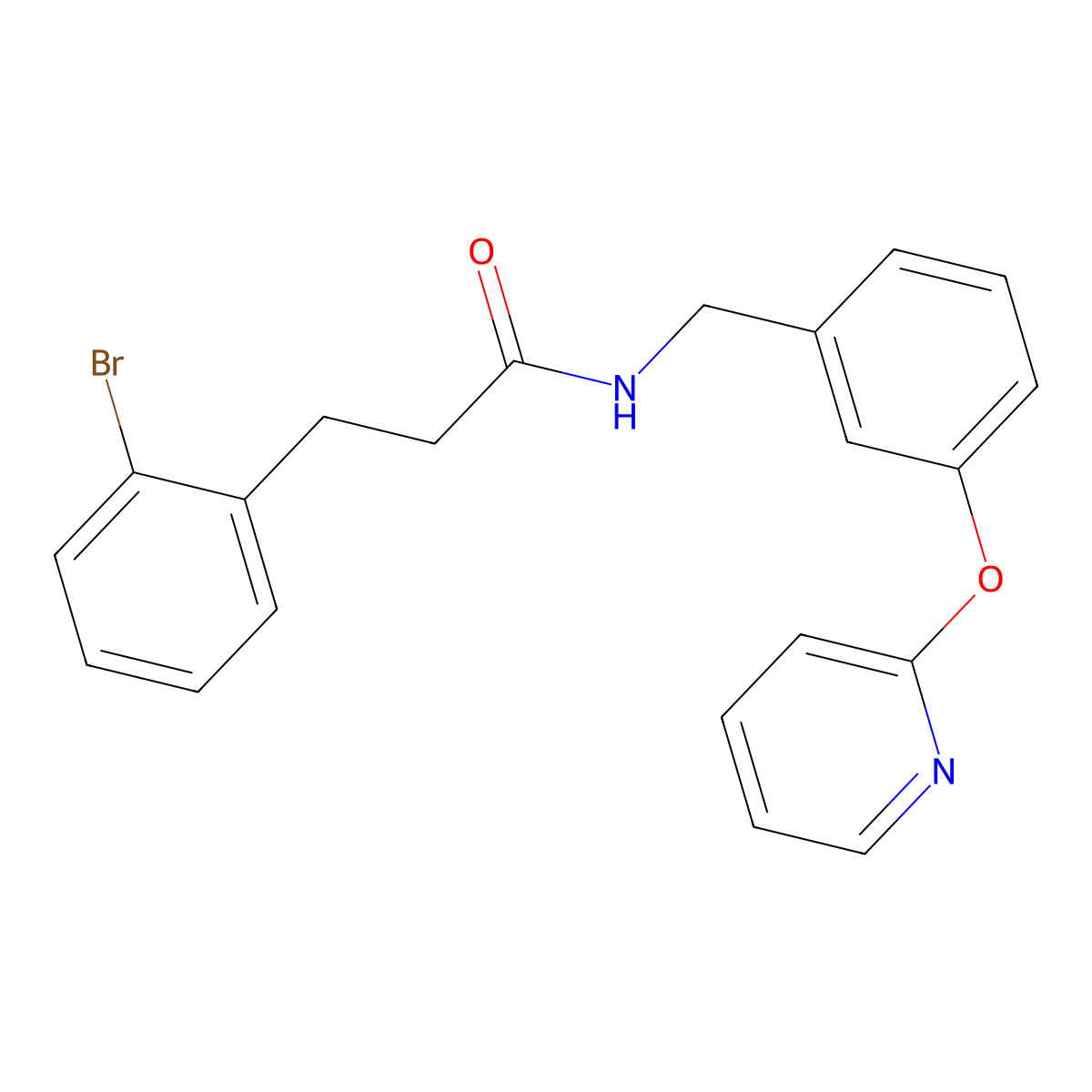 3-(2-bromophenyl)-N-(3-(pyridin-2-yloxy)benzyl)propanamide molecular structure, CAS 1797023-19-8
